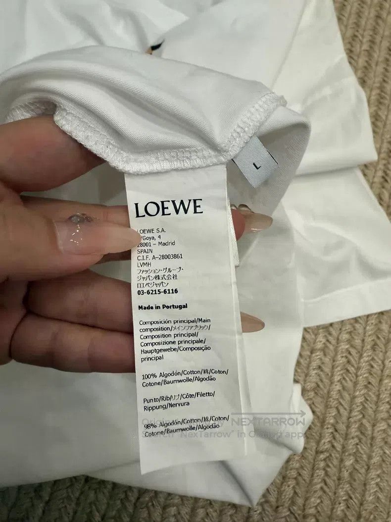 Loewe Loewe Classic Anagram Letter Embroidered White Round Neck Size L / US 10 / IT 46 - 4 Thumbnail
