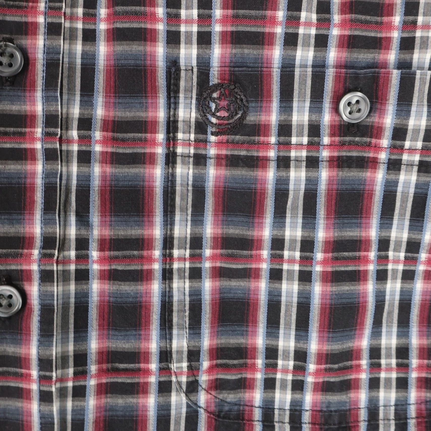 Wrangler George Strait Western Shirt Men S Black Maroon Plaid Cowboy Ranchwear Size US S / EU 44-46 / 1 - 7 Thumbnail