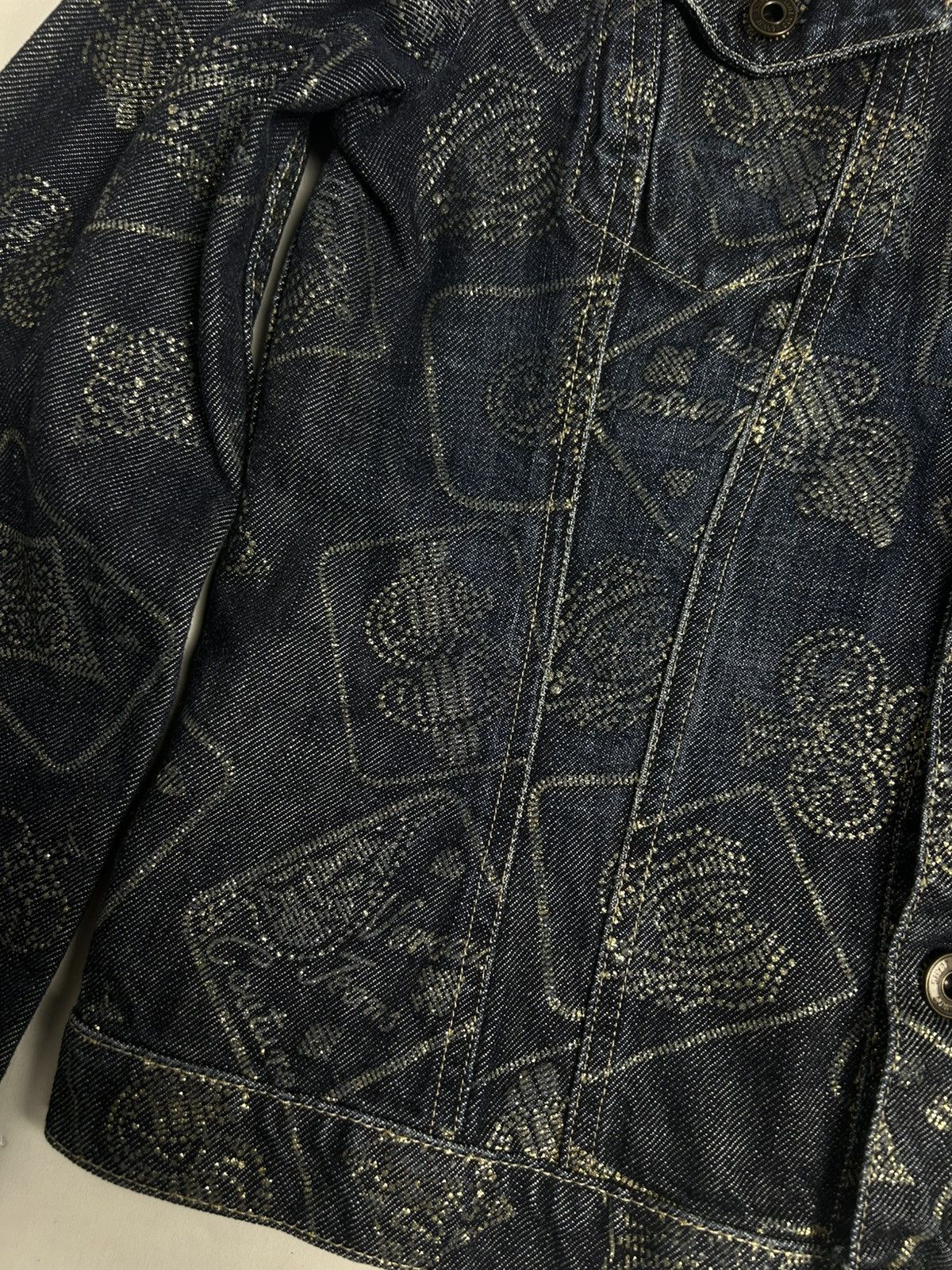 Versace Jeans Couture 00’s Versace Jeans Couture Casino Denim Jacket Size S / US 4 / IT 40 - 4 Thumbnail