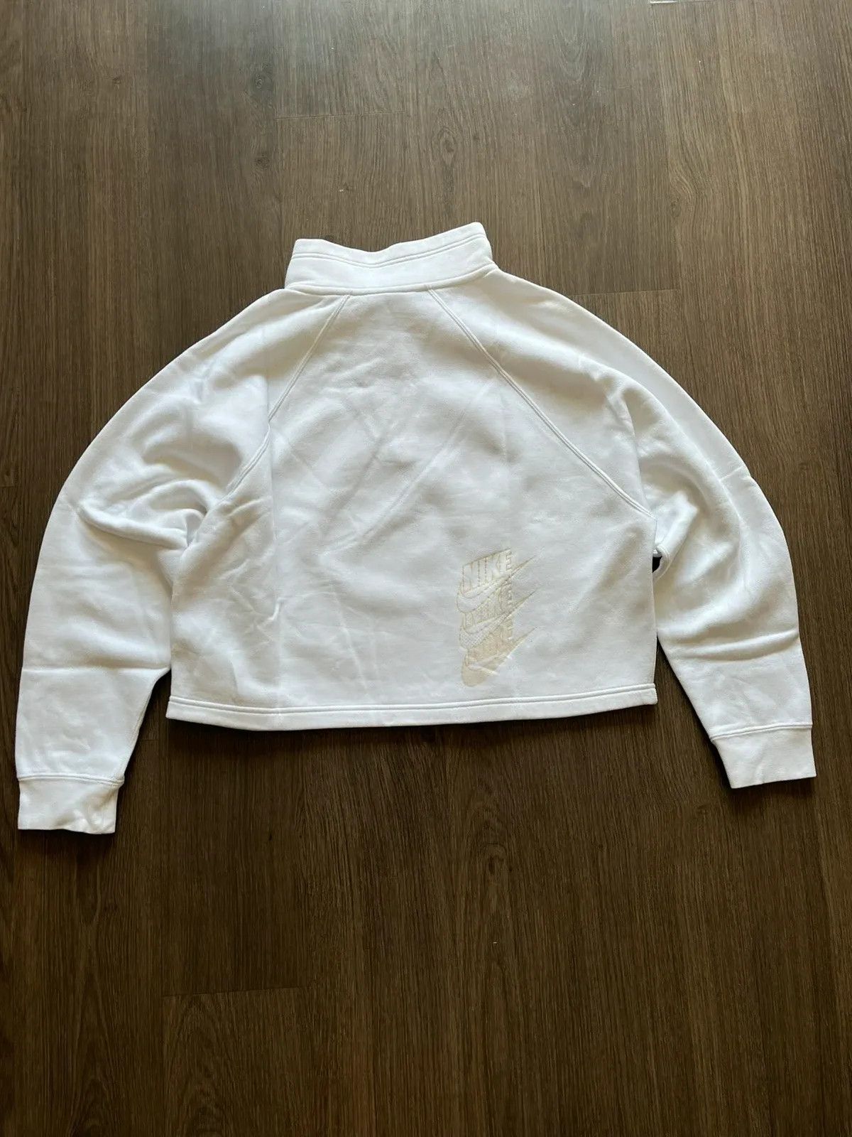 Nike Nike Sz L Half Zip Neck Swoosh Just Do It White Gold Size L / US 10 / IT 46 - 10 Thumbnail