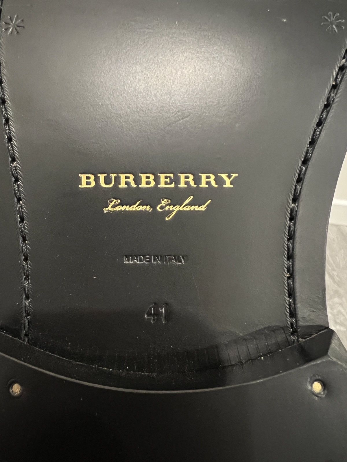Burberry Burberry Bert Black Leather Yellow Stitching Mid High Boots Size US 11 / IT 41 - 7 Thumbnail