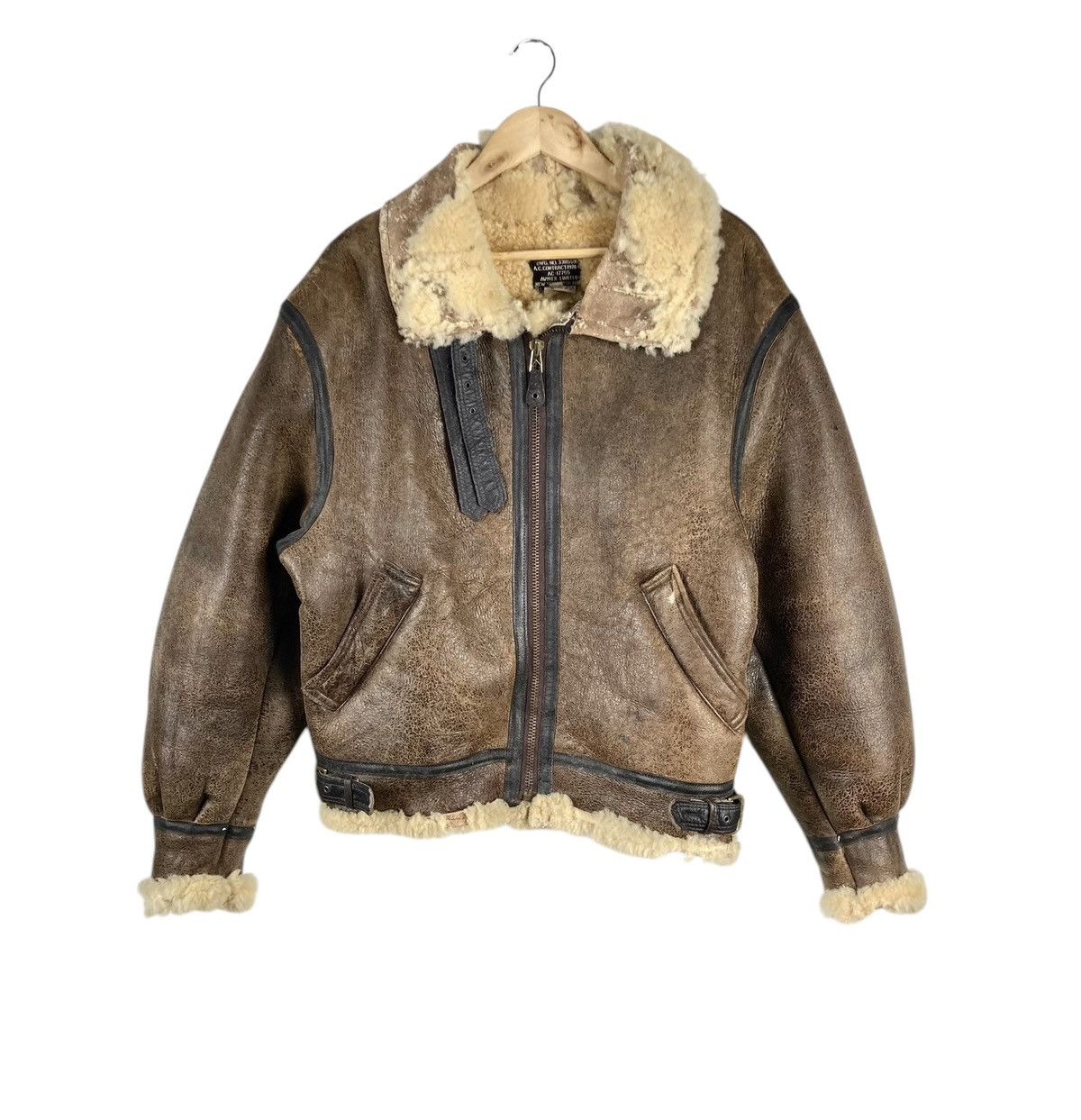 Avirex × Leather Vintage Avirex B-3 Leather Sheepskin Products Bomber Jacket Size US M / EU 48-50 / 2 - 1 Thumbnail