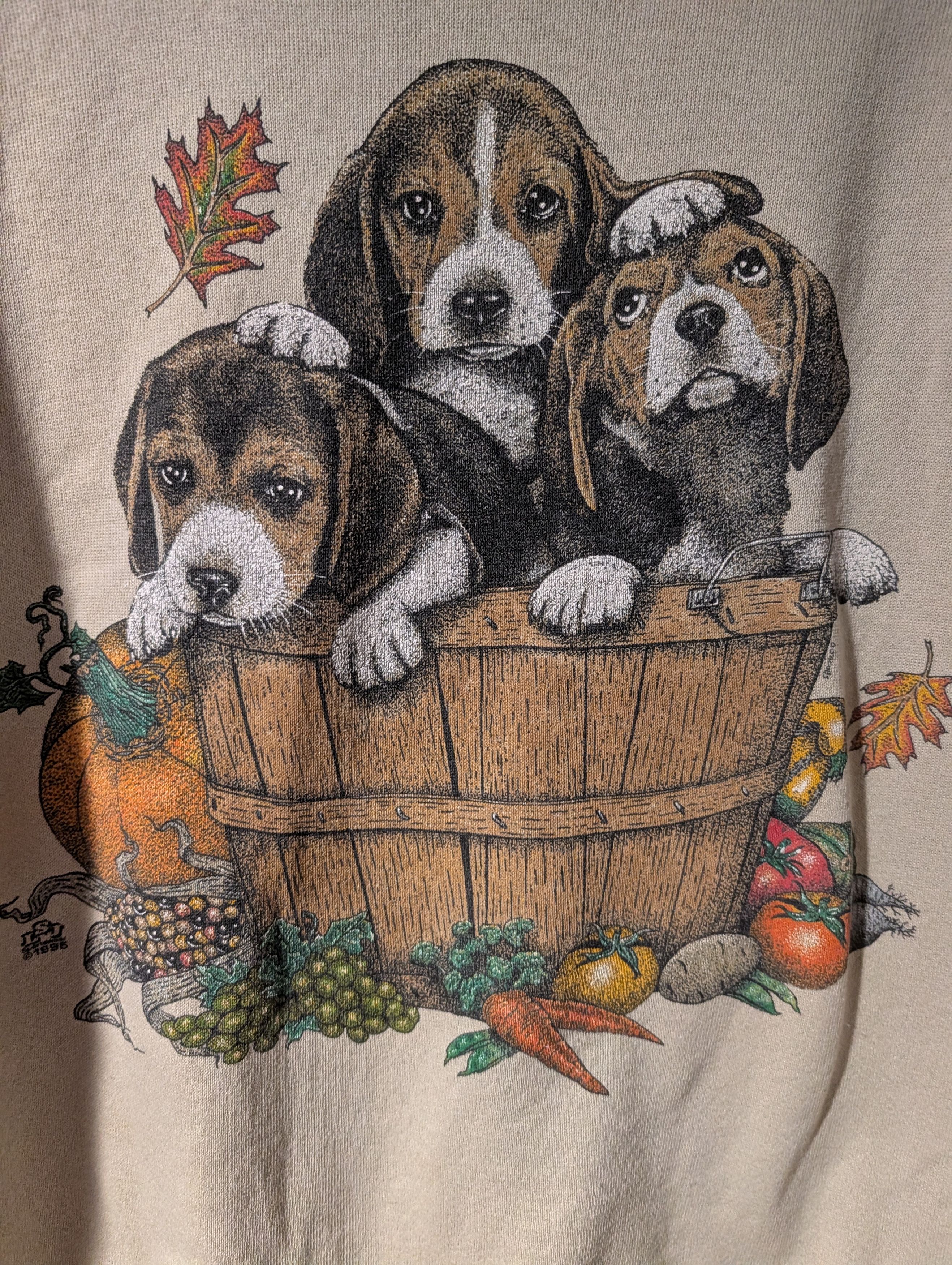 Arts & Science Vintage Cotton Grove Beagle Puppies Harvest Sweatshirt Boxy Size US L / EU 52-54 / 3 - 2 Thumbnail
