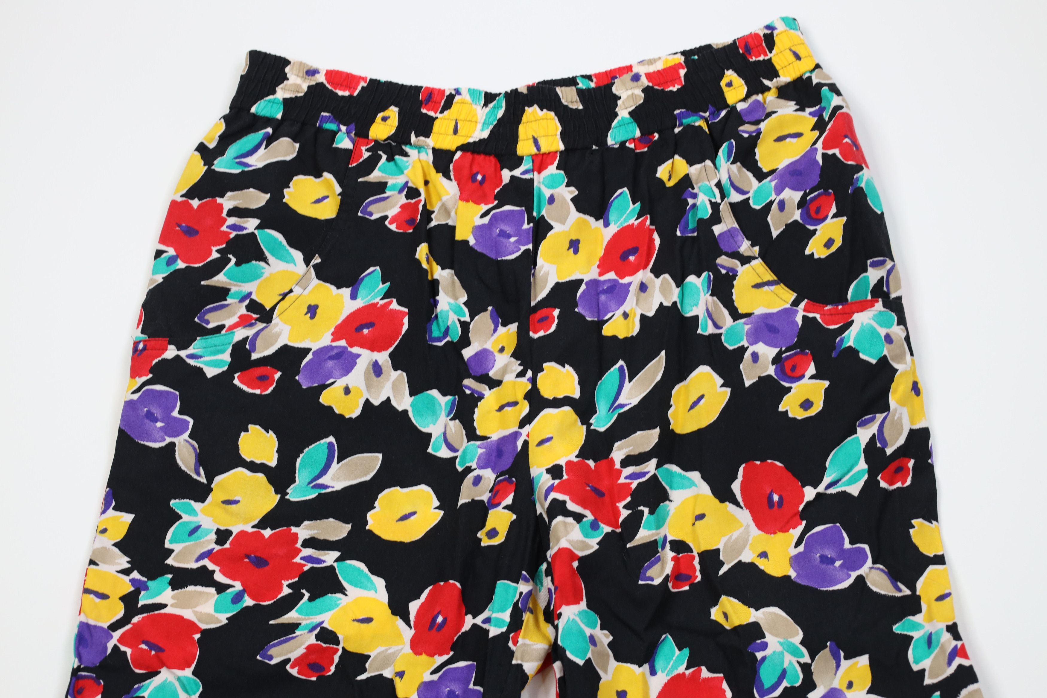 Vintage Vintage 90s Streetwear Gabardine Abstract Flower Harem Pants Size 32" / US 10 / IT 46 - 2 Thumbnail