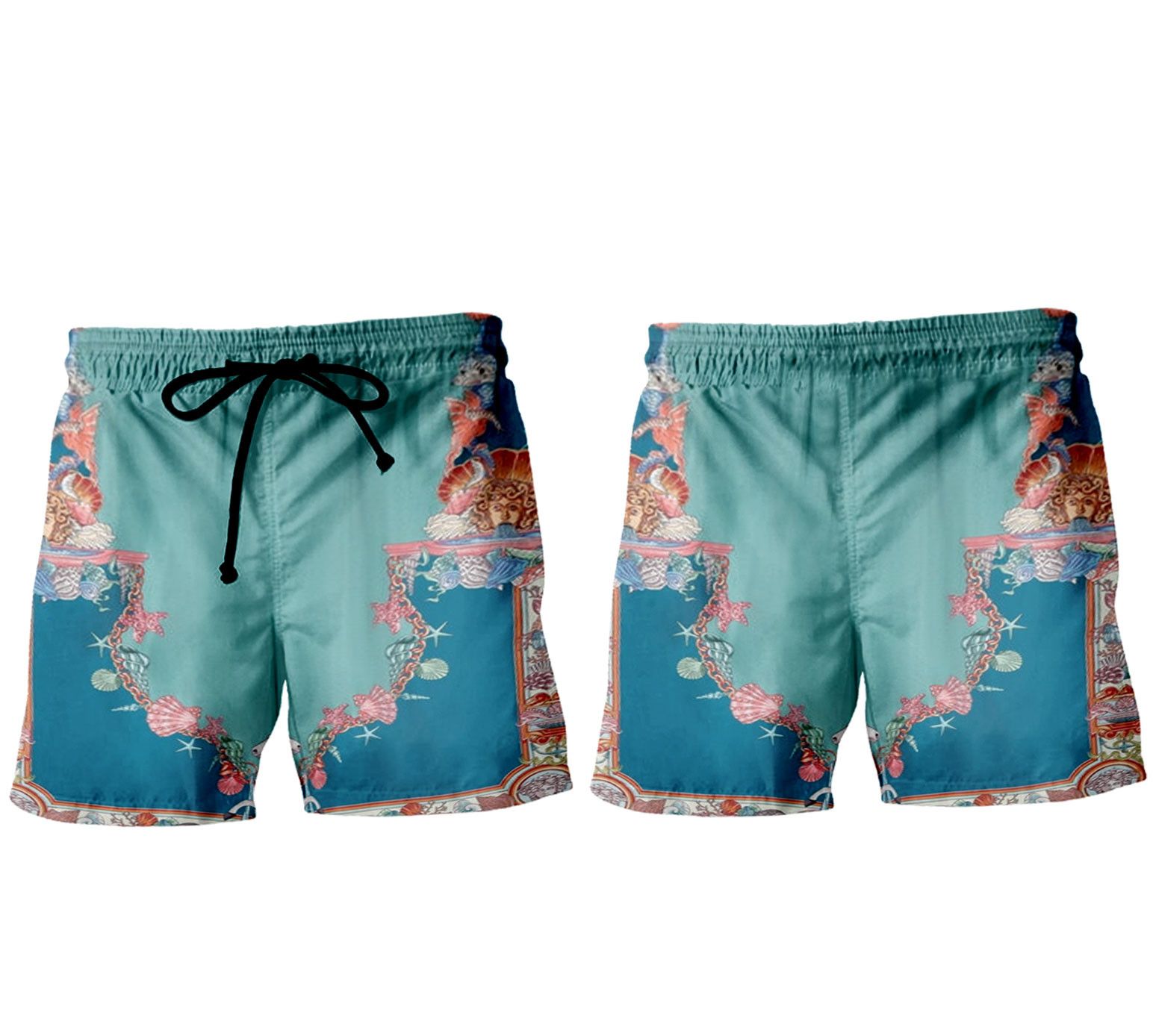 Designer Coral Theatre Shorts – Summer Beach Short for Men Size US 31 - 3 Thumbnail