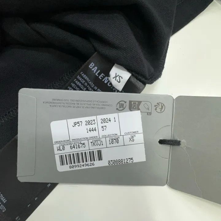 Balenciaga Balenciaga Black Logo Embroidered Short Sleeve T-Shirt 0079 Size US XS / EU 42 / 0 - 4 Thumbnail