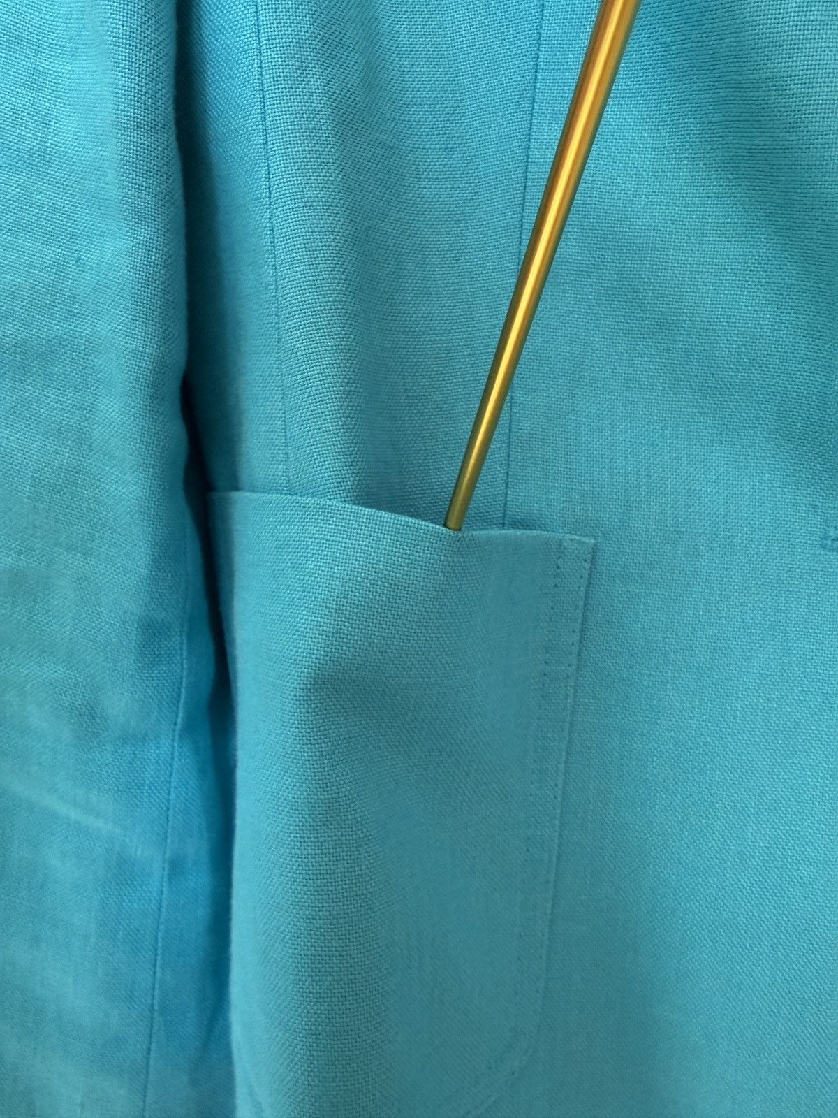 Talbots Talbot Woman Bright Azure Blue Irish Linen Blazer 8 LONG Size M / US 6-8 / IT 42-44 - 5 Thumbnail