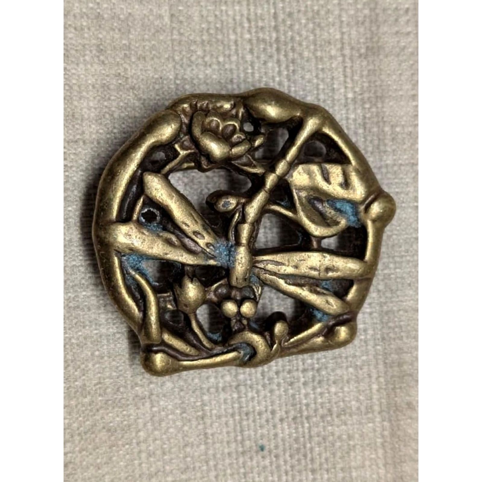 Vintage VINTAGE Dragonfly SOLID BRASS BRASS belt buckle Dragonfly handcrafted cowboy metal Size ONE SIZE - 3 Thumbnail