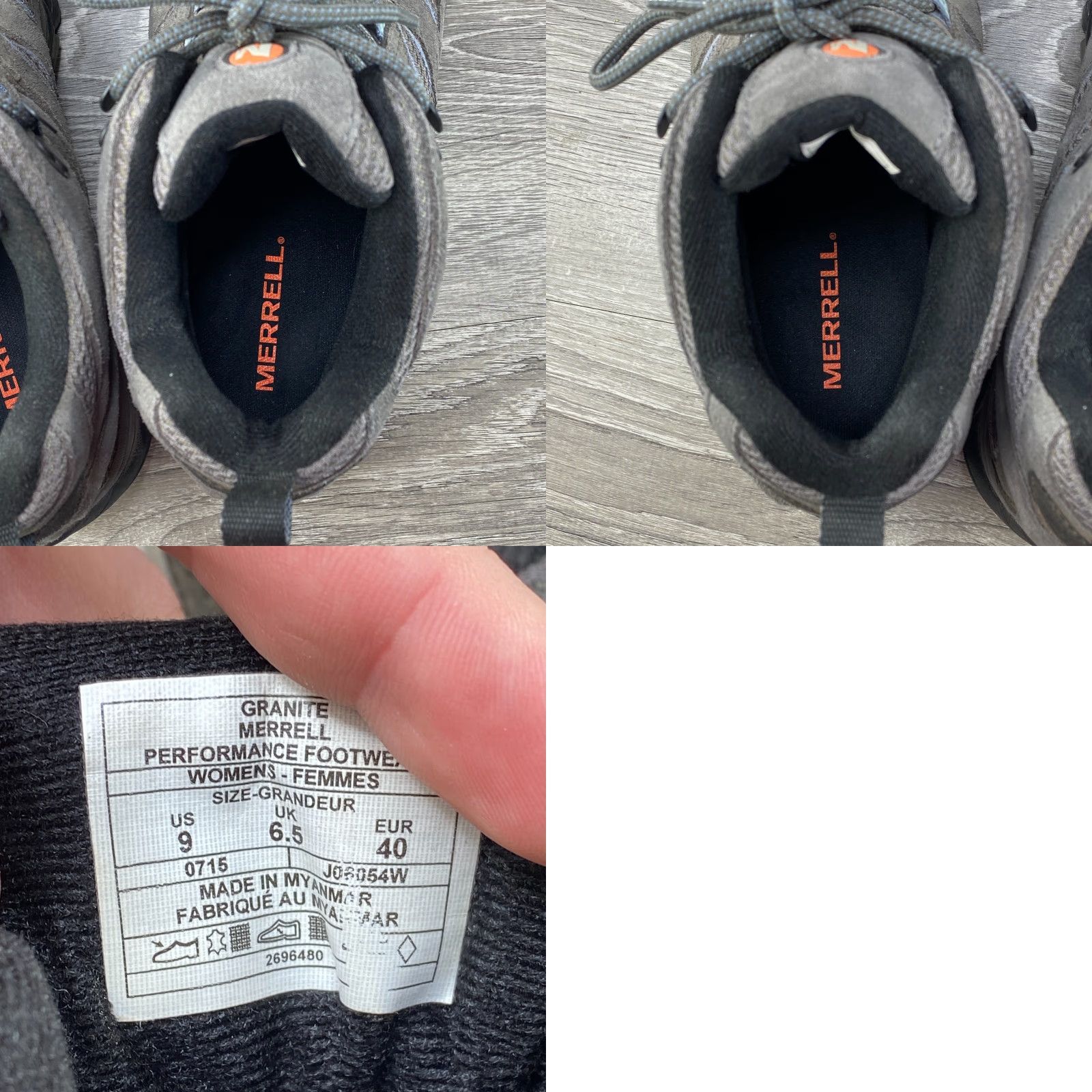 Merrell Merrell Moab 3 Womens 9 Gray Suede Leather Waterproof Mid Hiking Boots Vibram Size US 7 / IT 37 - 8 Thumbnail