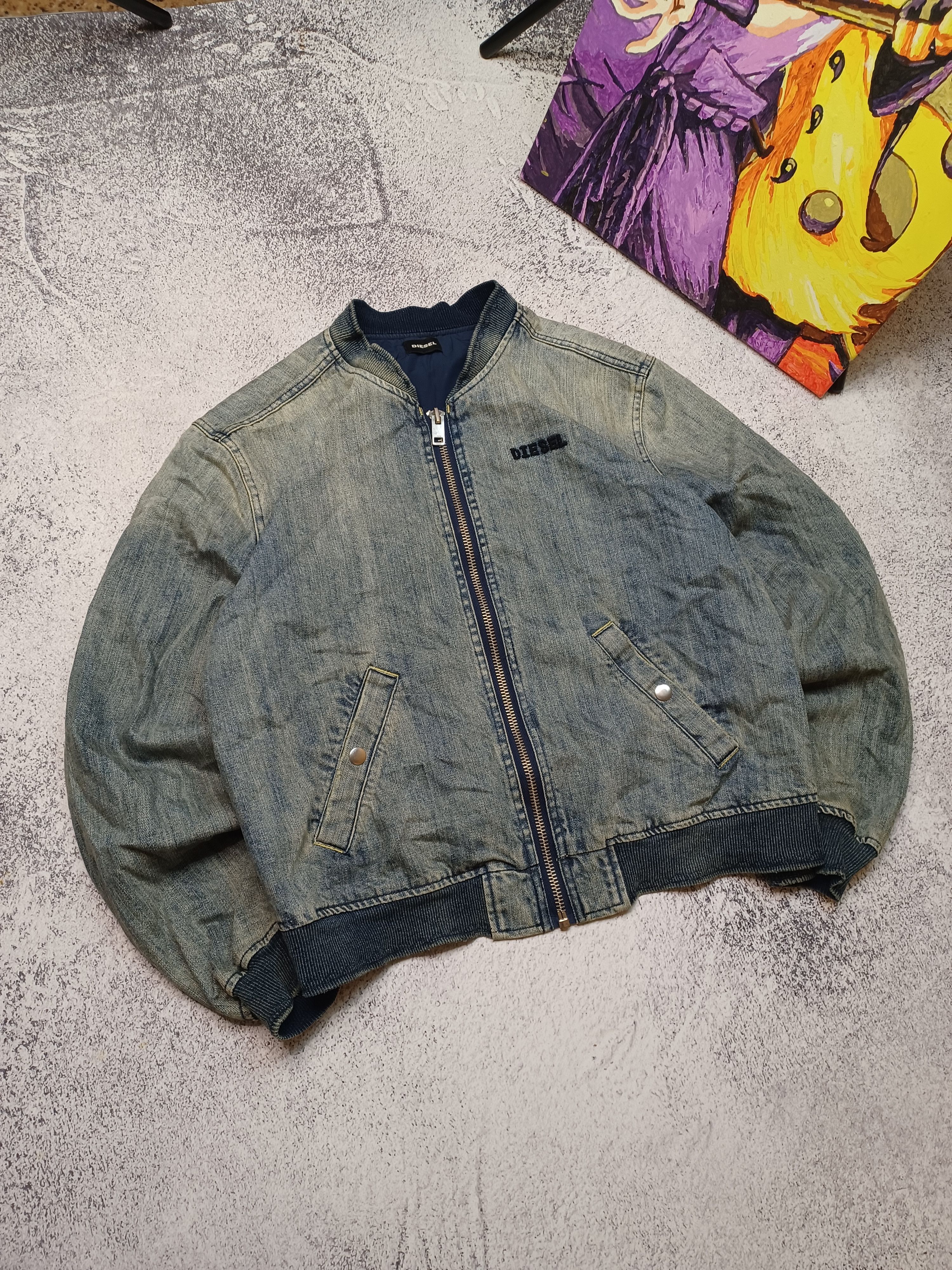 Diesel Diesel Women’s Denim Bomber Jacket Size XL / US 12-14 / IT 48-50 - 1 Thumbnail