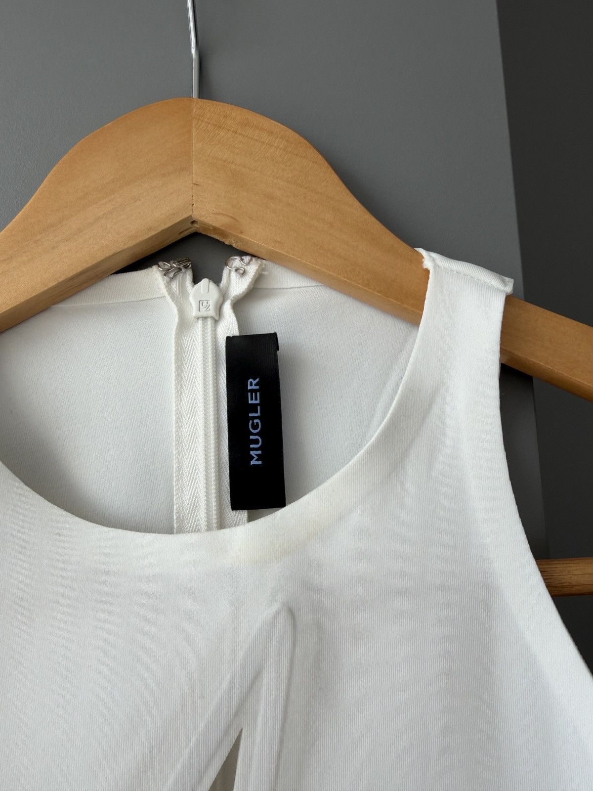 Mugler Mugler Star-Motif White Elastic Tank Top Size XS / US 0-2 / IT 36-38 - 3 Thumbnail