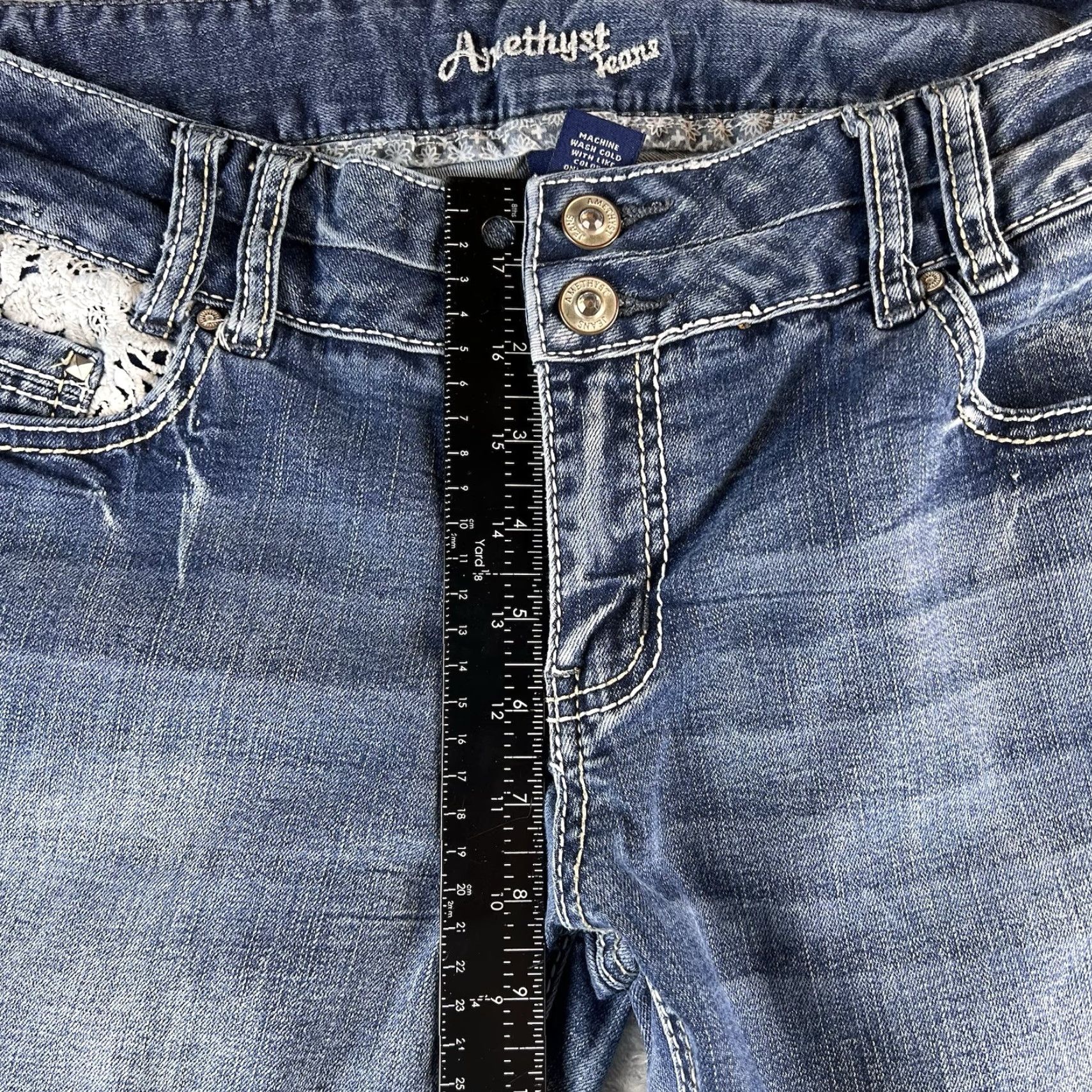 Vintage Amethyst Jeans Womens 13 Blue Skinny City Jeans Womens 13 Blue City - Amethyst Skinny Jeans Womens 13 City Blue mens? Size 34" / US 12 / IT 48 - 6 Thumbnail