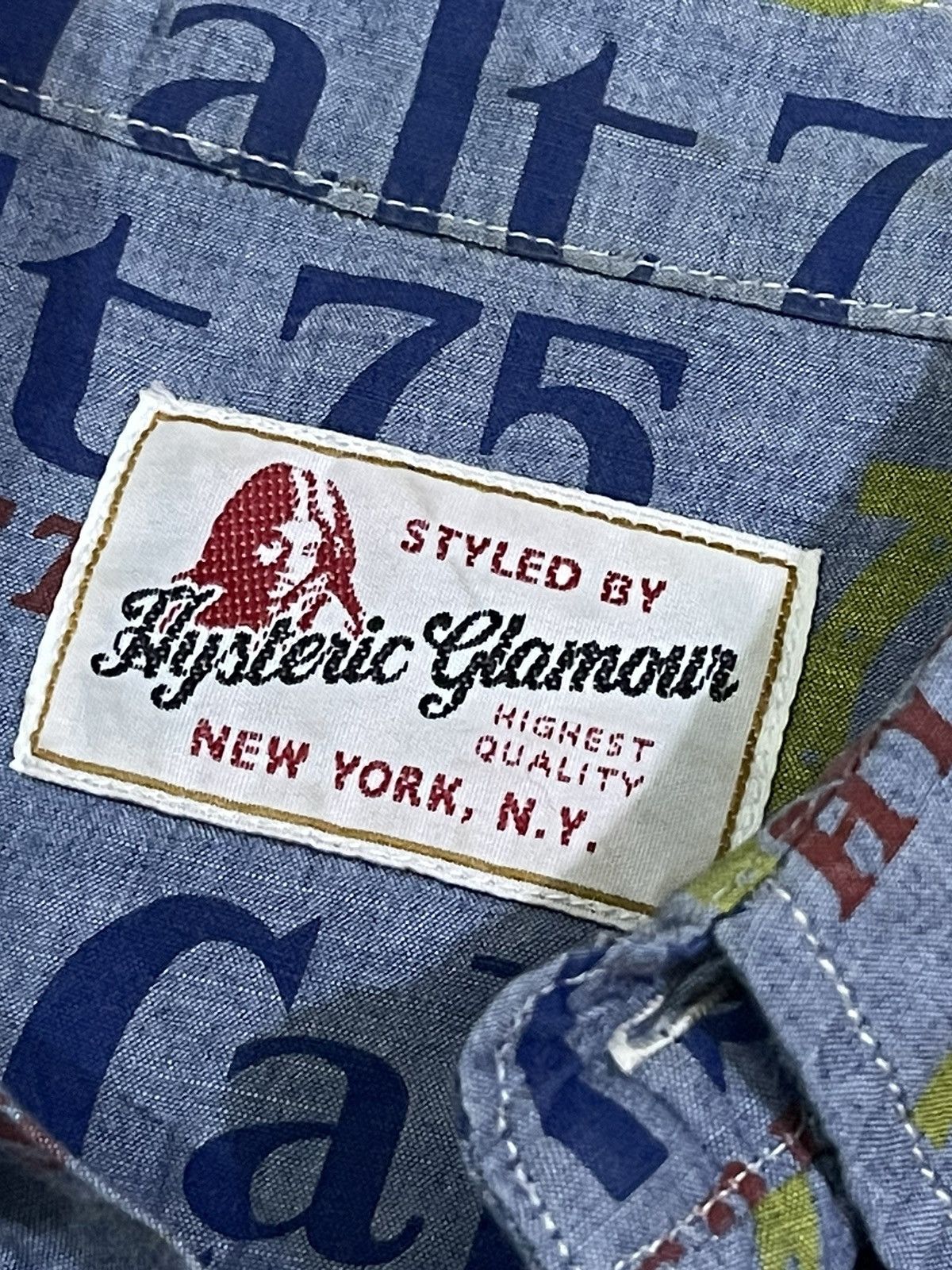 Hysteric Glamour HYSTERIC GLAMOUR long sleeve shirt full print motif style Size US M / EU 48-50 / 2 - 6 Thumbnail