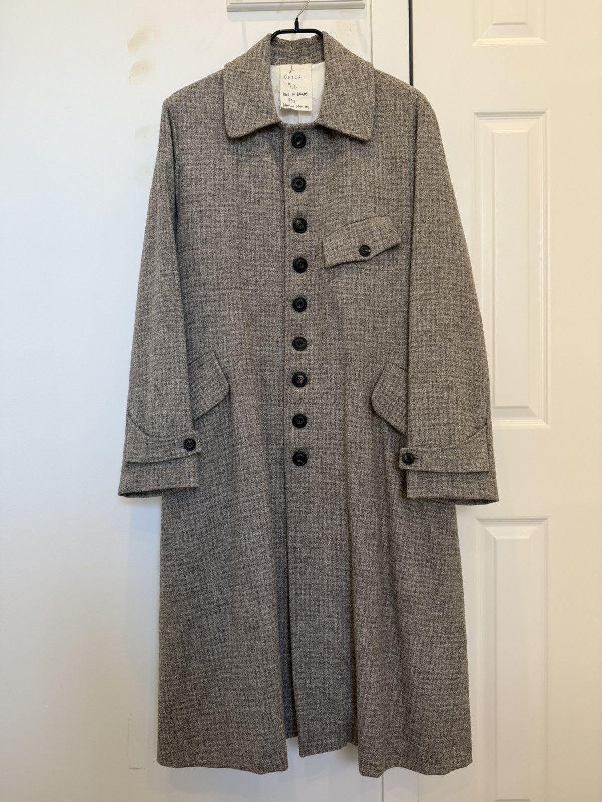 John Alexander Skelton Grey Wool Long Mac Coat Size US L / EU 52-54 / 3 - 1 Thumbnail