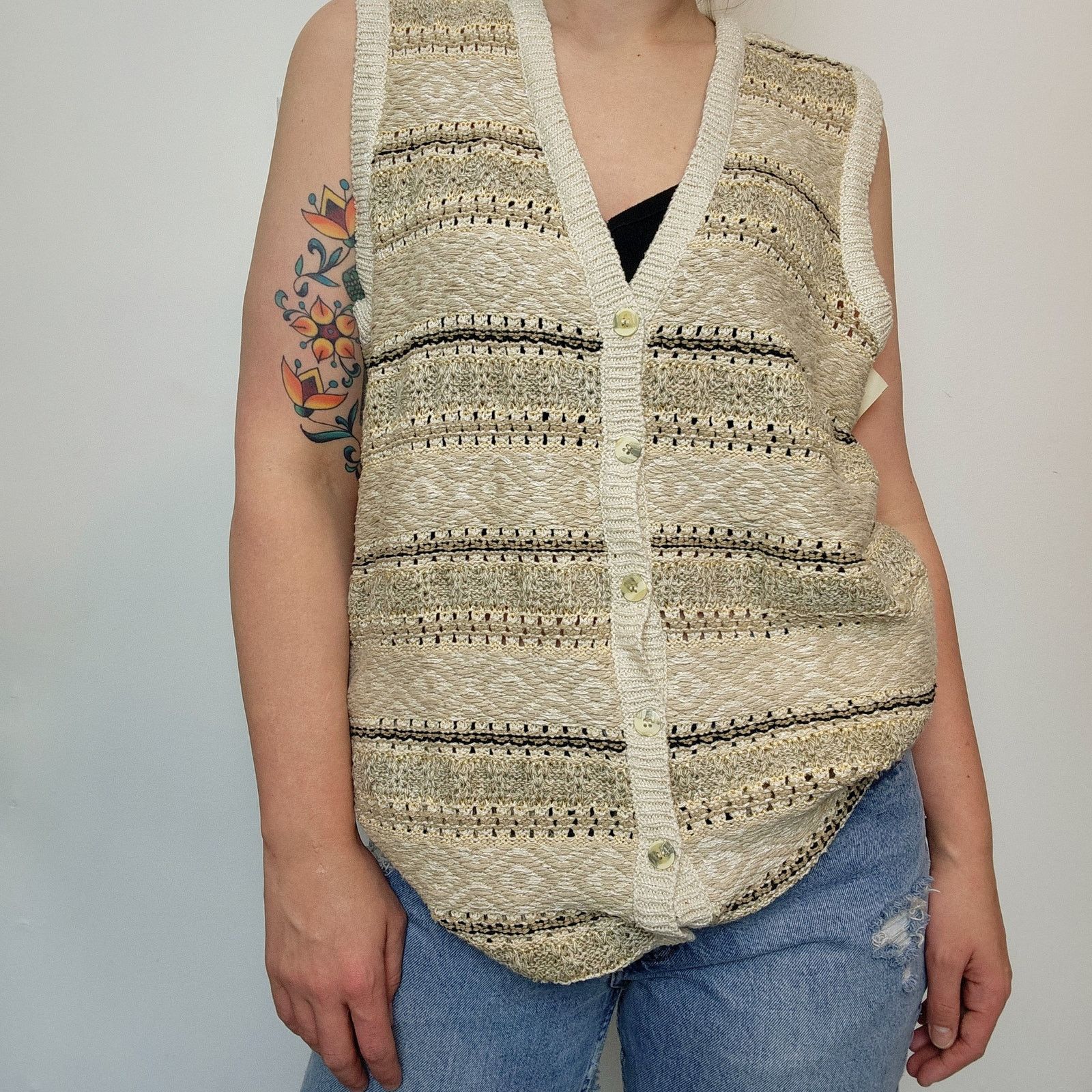 Liz Claiborne Vintage NWT Silk & Linen Vest Lizsport M Crochet Knit Size M / US 6-8 / IT 42-44 - 5 Thumbnail