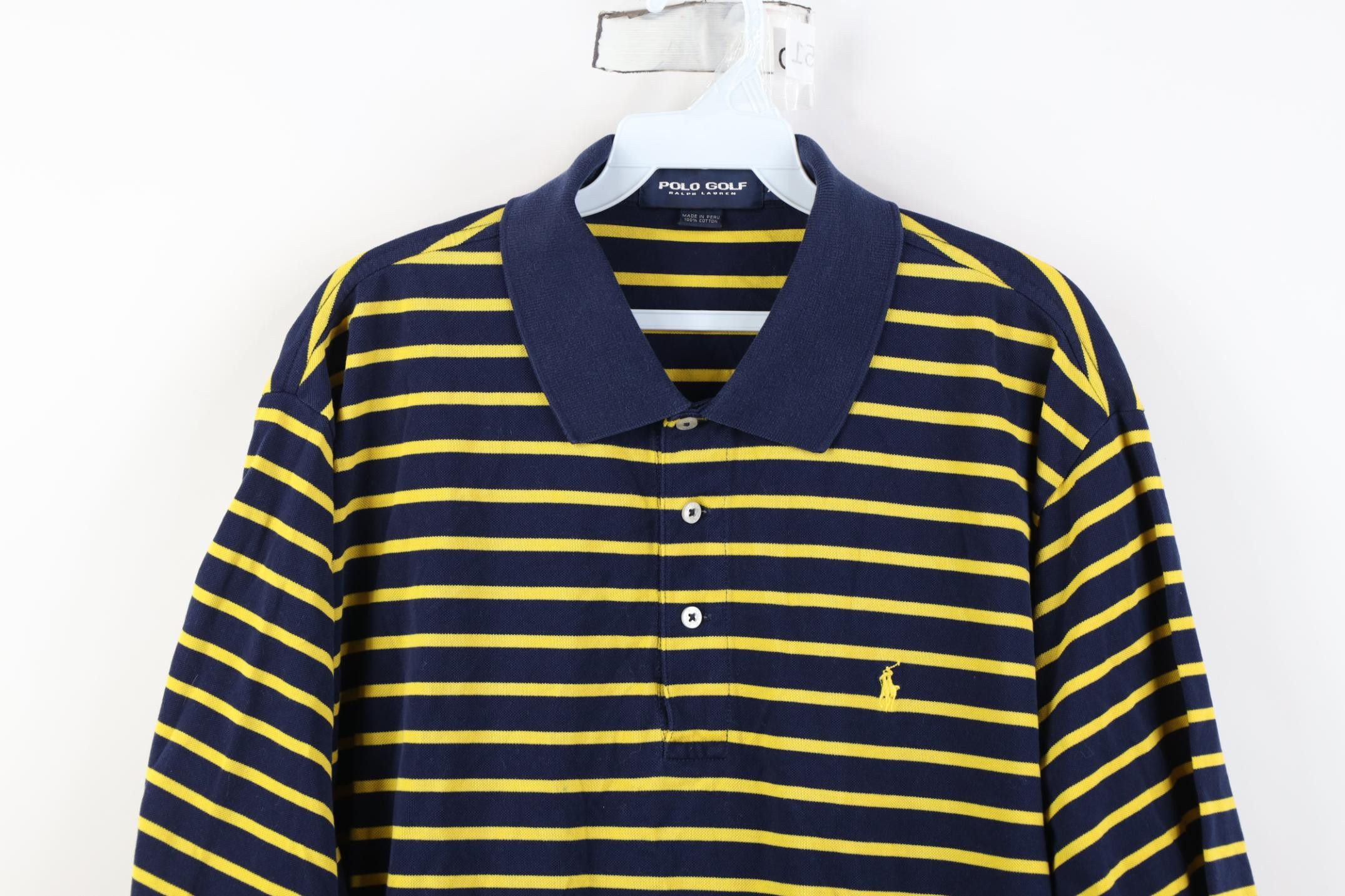 Polo Ralph Lauren Vintage Polo Golf Ralph Lauren Knit Golf Polo Shirt Blue Size US XL / EU 56 / 4 - 2 Thumbnail