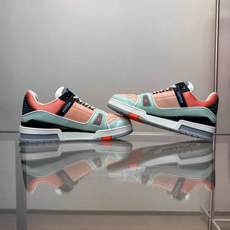 Louis Vuitton Louis Vuitton TRAINER New Macaron Black Green Pink shoes Size US 7.5 / EU 40-41 - 6 Thumbnail