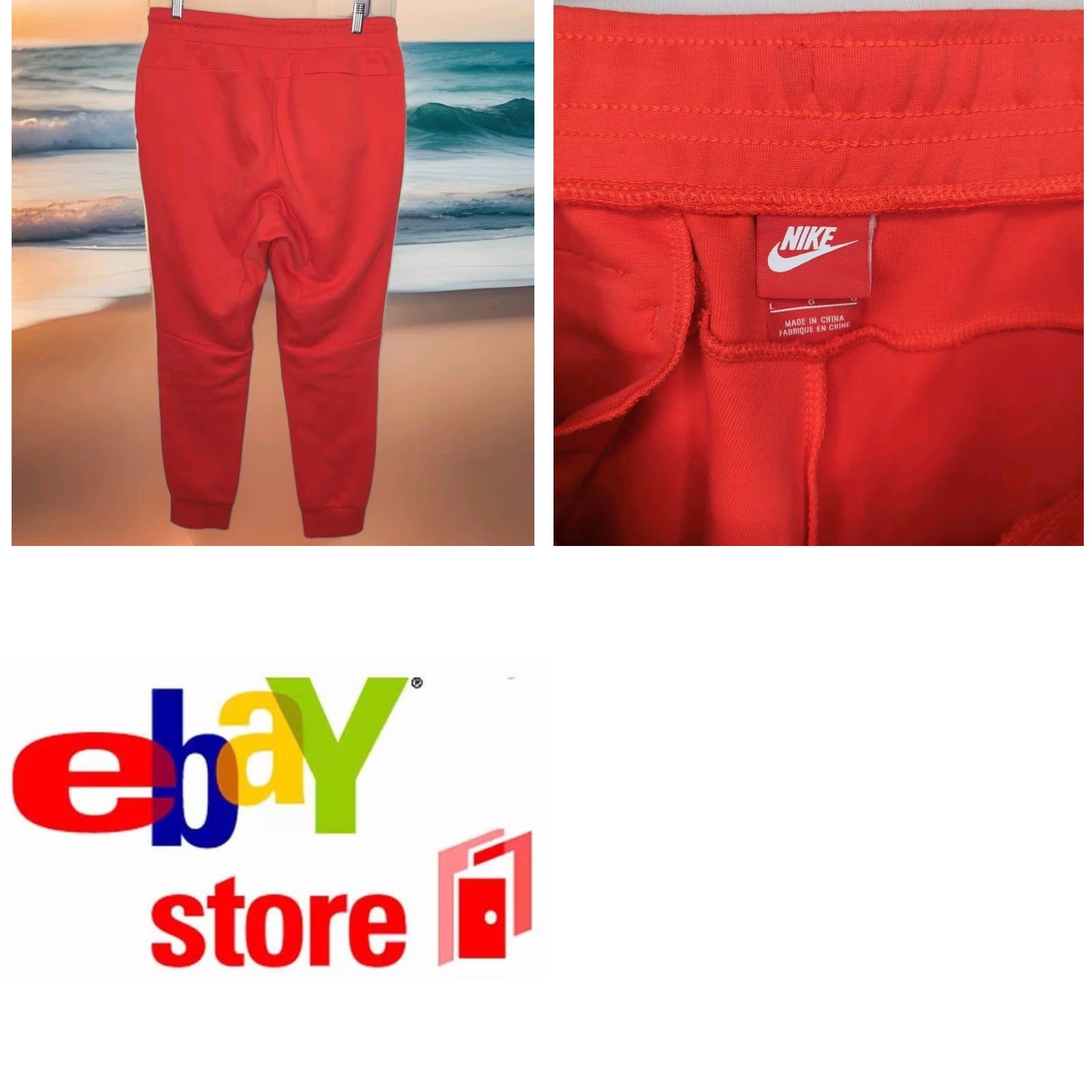 Nike Nike Sportswear Tech Fleece Jogger Pants Red Mens Large Gym Training Tapered Size US 33 - 8 Thumbnail