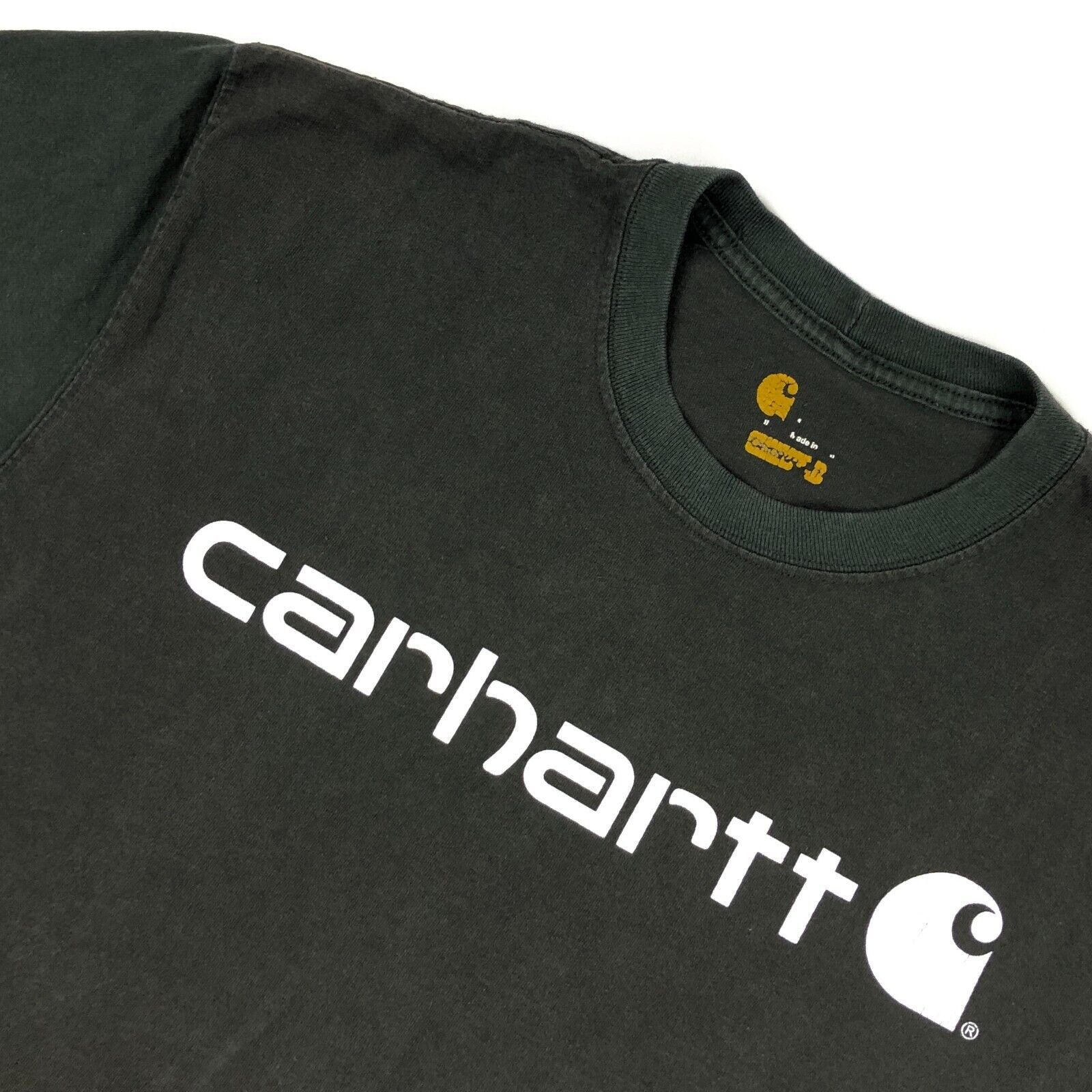 Carhartt × Vintage Carhartt Logo Spellout Dark Green Original Fit Basic Tee XL Size US XL / EU 56 / 4 - 2 Thumbnail