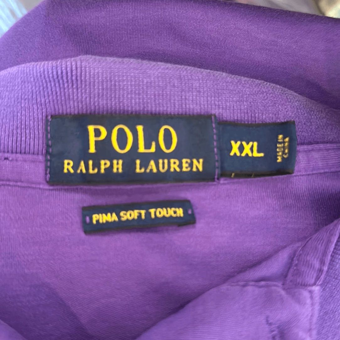 Polo Ralph Lauren Polo Ralph Lauren Polo Shirt Polo 2XL Men Purple Short Sleeve Color Pony Pima Cotton Size US XXL / EU 58 / 5 - 5 Thumbnail