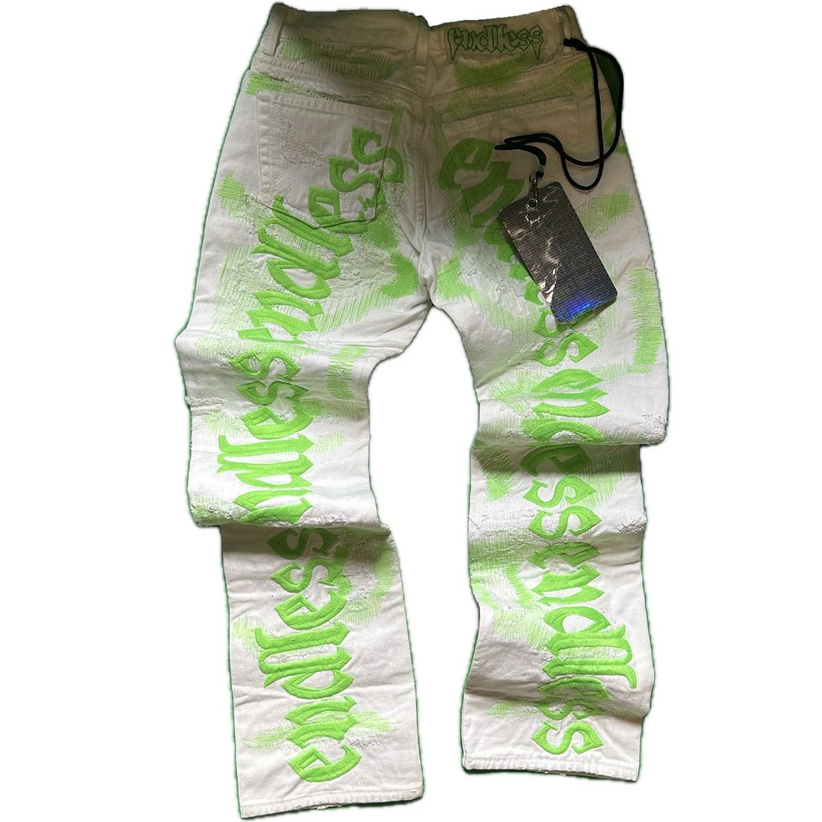 Endless Endless DENIM WHITE/GREEN Size US 28 / EU 44 - 4 Thumbnail