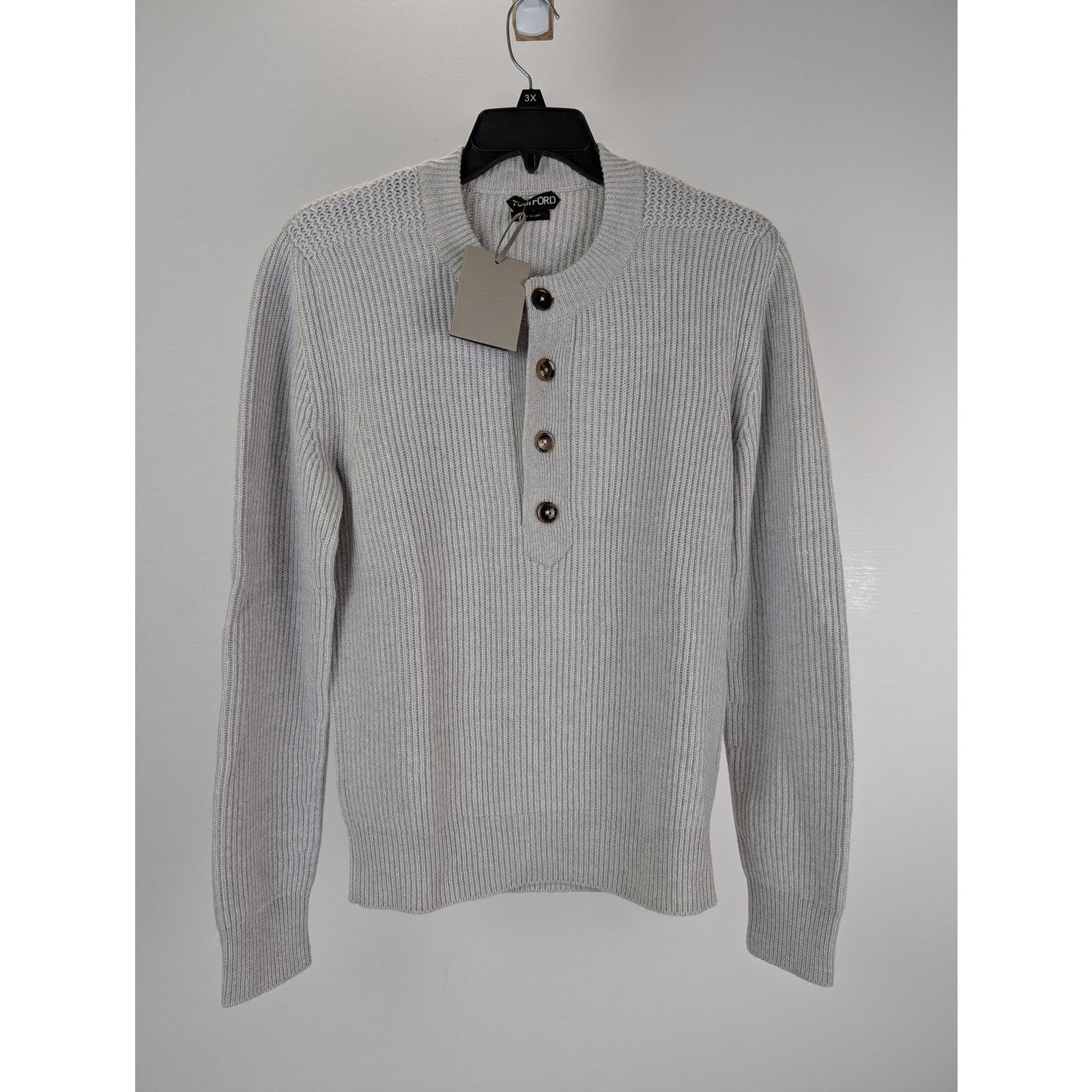 Tom Ford o1rshd1 Henley shirt in Grey Size US M / EU 48-50 / 2 - 1 Thumbnail