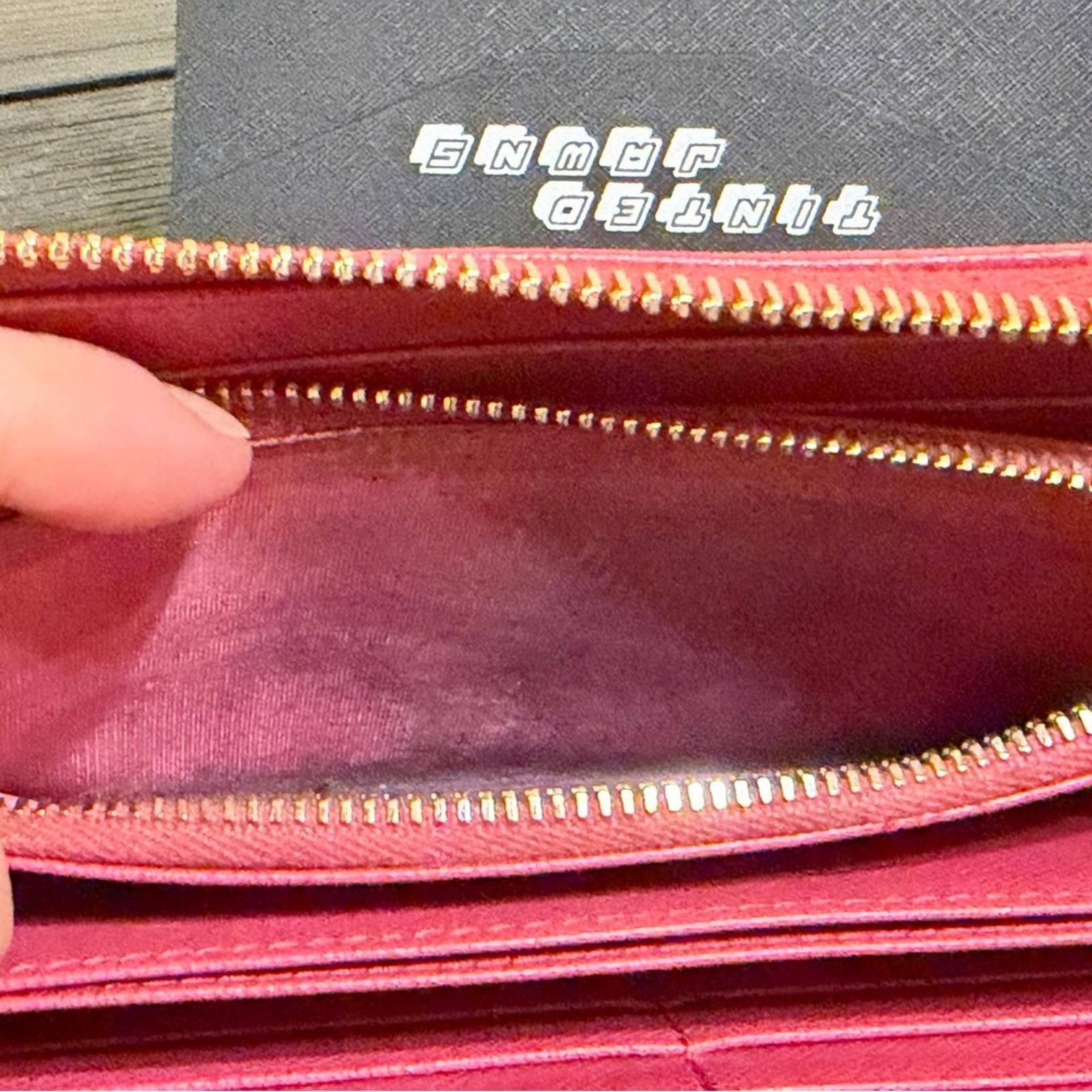 Prada Prada Large Fuchsia Saffiano Leather Zip Wallet Size ONE SIZE - 7 Thumbnail