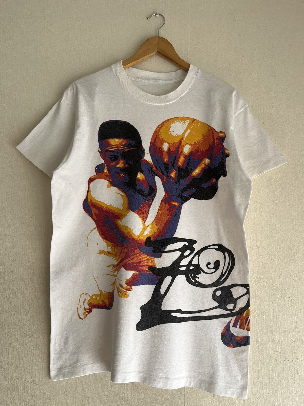 image of NBA x Nike Vintage 90's Alonzo Mourning Nike Tee in White, Men's (Size Large)