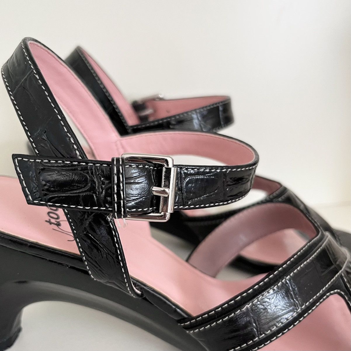 Other Y2k too Joan & David leather stitched heeled sandals Size US 6 / IT 36 - 10 Thumbnail