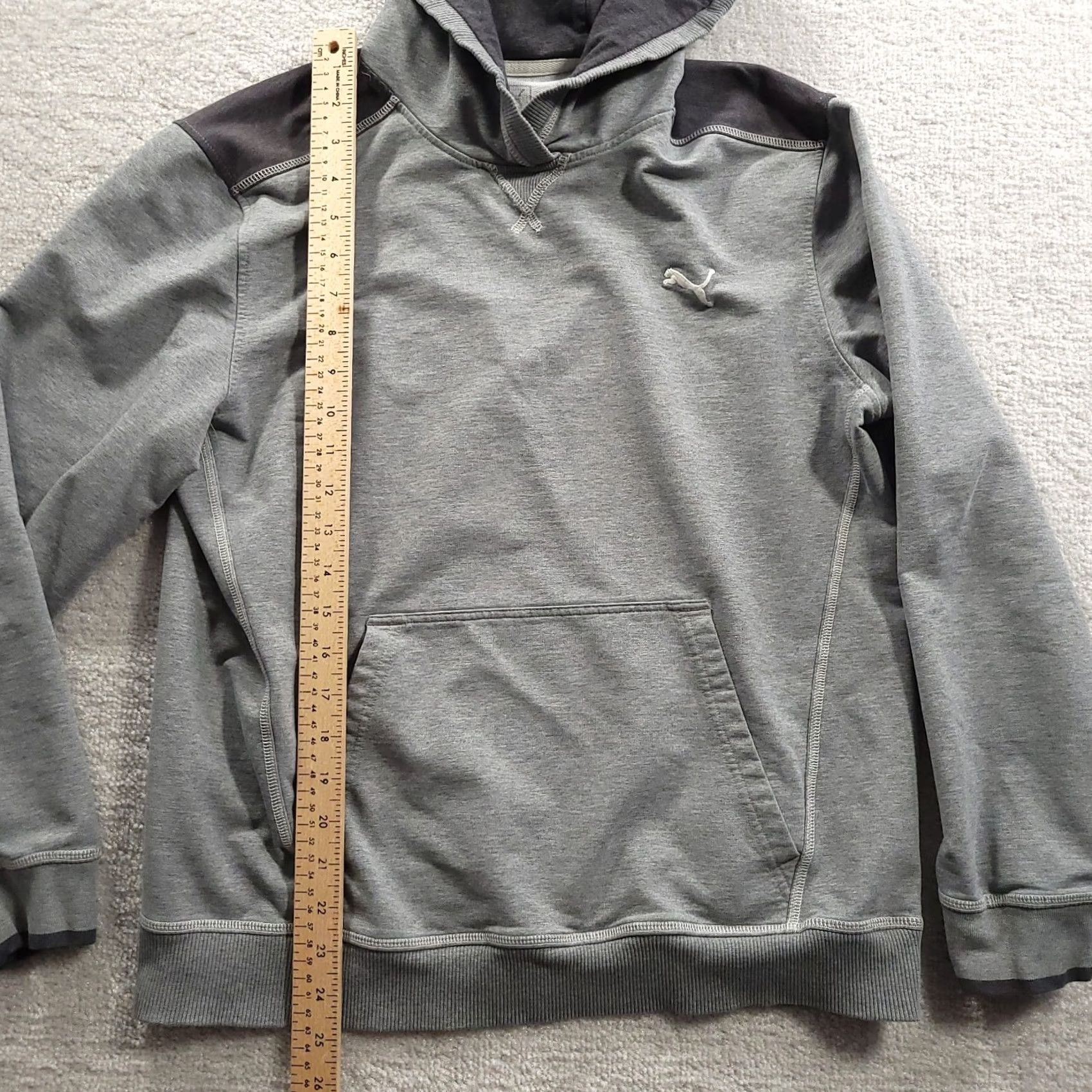 Puma PUMA Mens Hoodie Medium Gray Logo Embroidered Pullover Hooded Pockets Regular Hoodie Mens Gray Logo Embroidered Size US M / EU 48-50 / 2 - 5 Thumbnail
