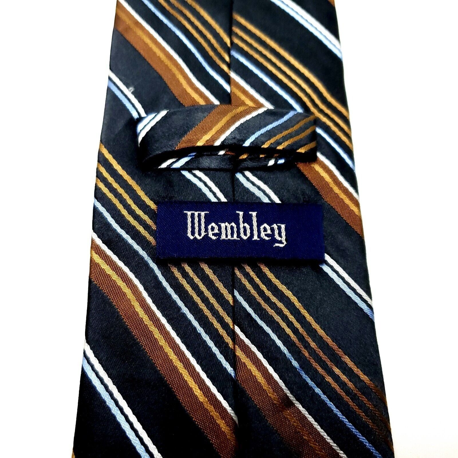 Other Wembley Silk Tie Woven Striped Gray Brown Size ONE SIZE - 3 Thumbnail