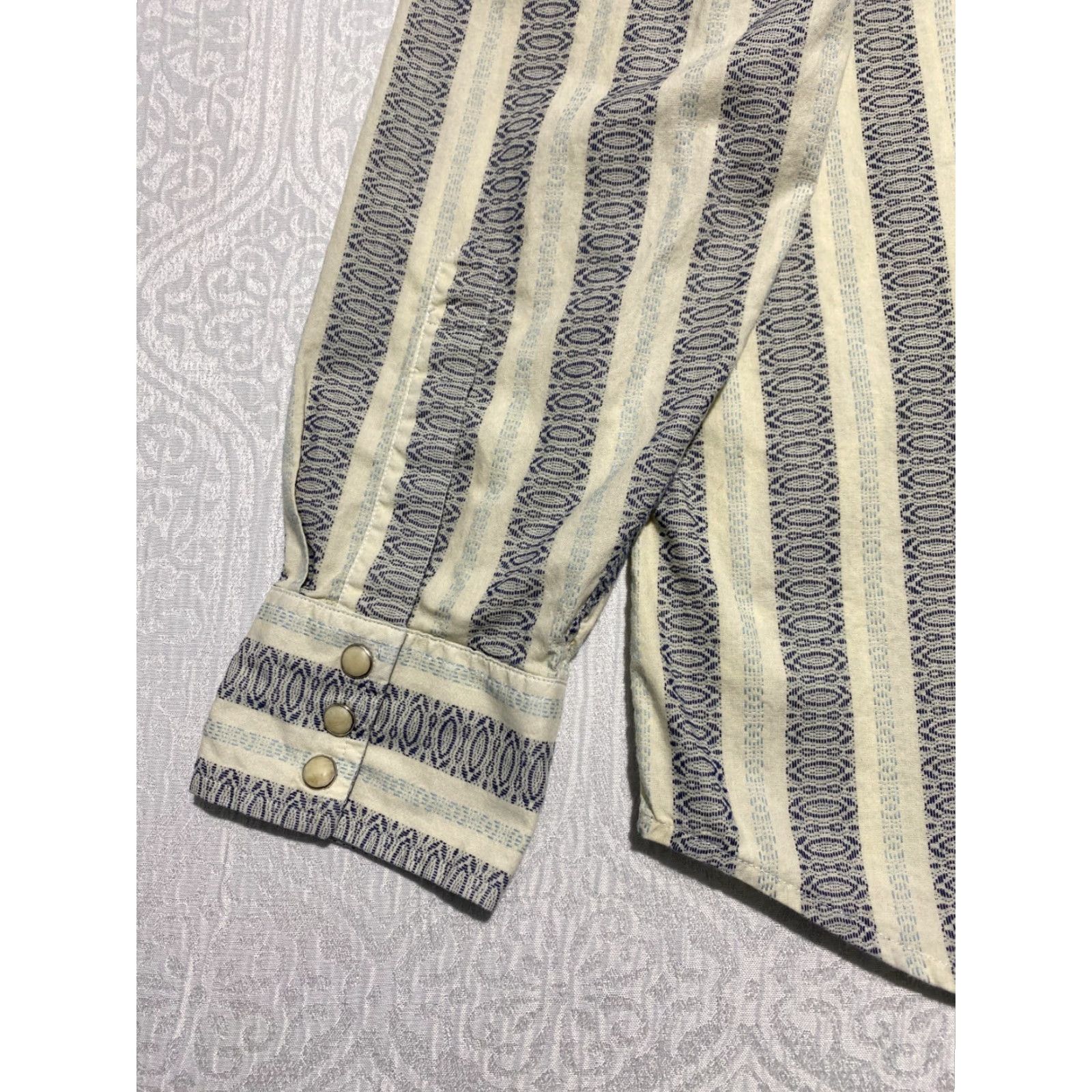 Lucky Brand Lucky Brand Dungarees Shirt Mens XL Pearl Snap Casual Western Cowboy Striped Shirt Size US XL / EU 56 / 4 - 3 Thumbnail