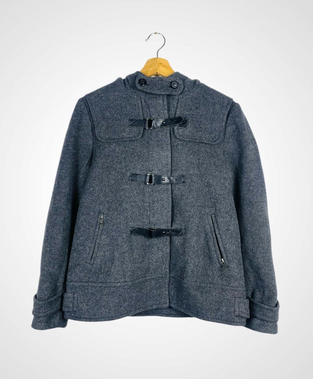 DKNY Rare DKNY Zipper Hoodie Wool Jacket Size S / US 4 / IT 40 - 1 Thumbnail