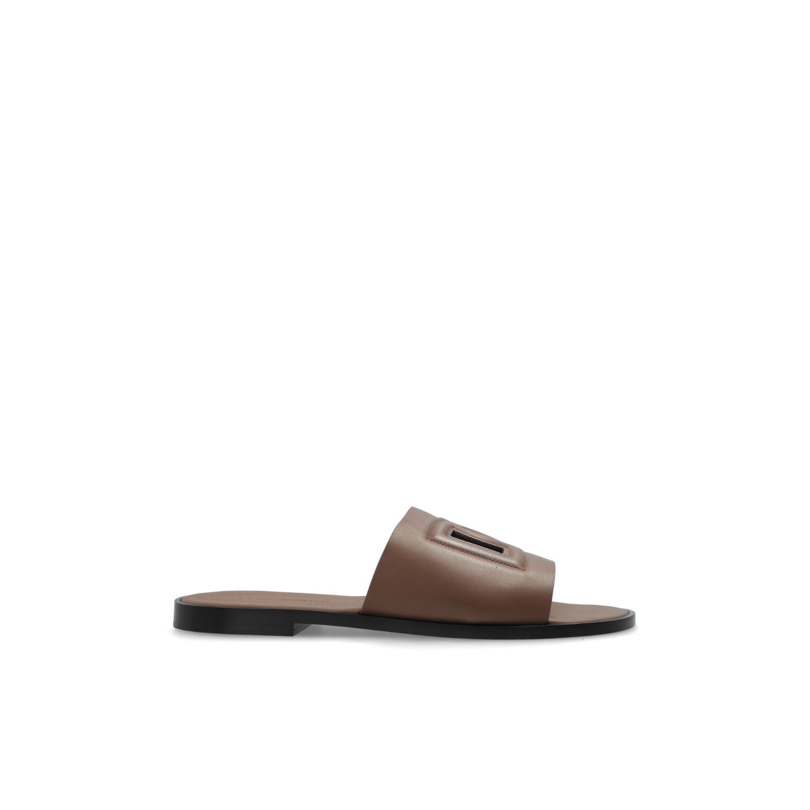 DOLCE&GABBANA Brown Leather Slides New & Authentic (Men's si