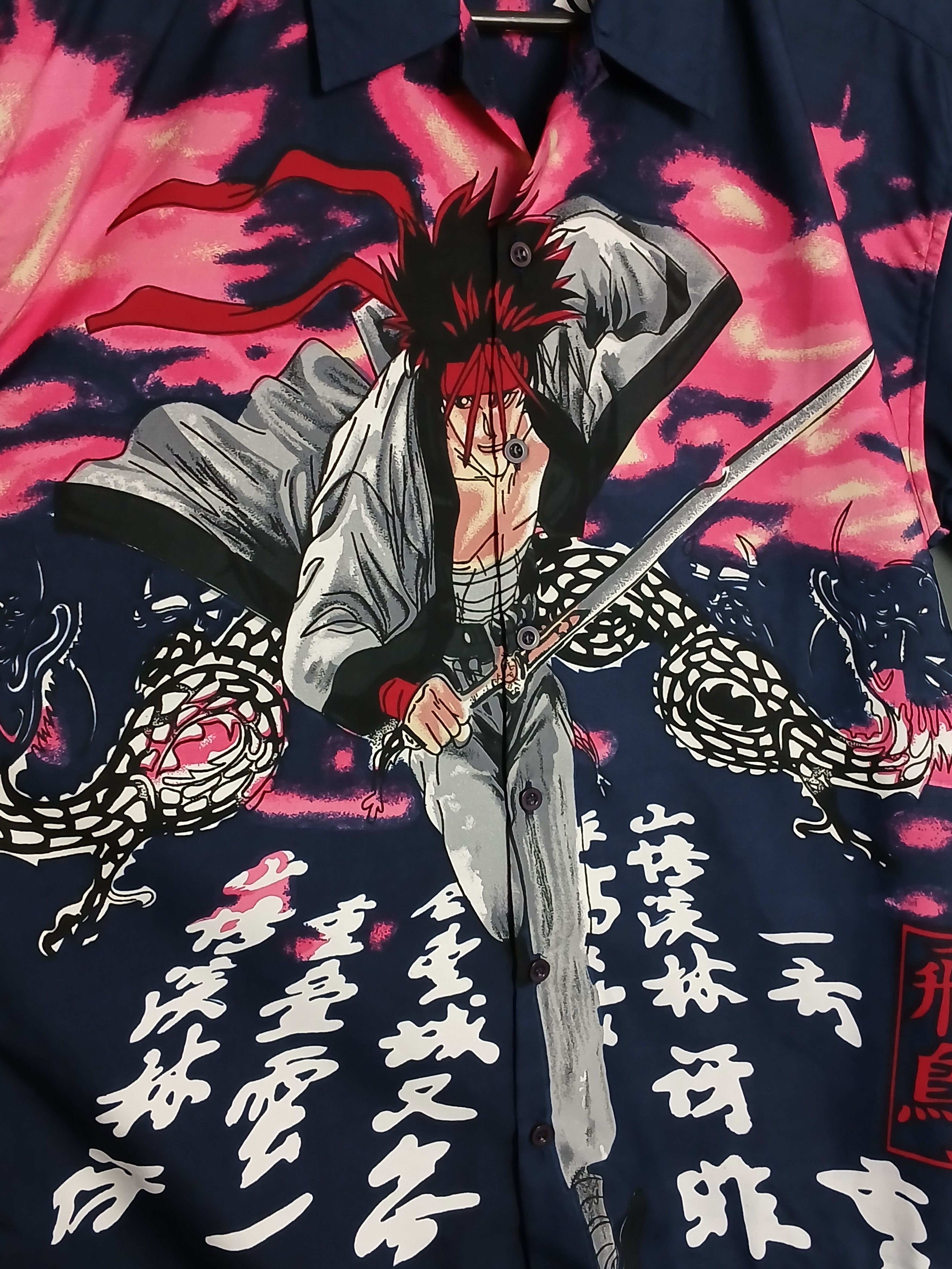 Japanese Brand Sukajan Warrior All Over Print Shirt Size US L / EU 52-54 / 3 - 3 Thumbnail