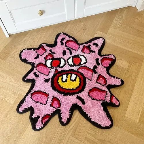 Japanese Brand × Vintage Cherry Bomb Rug Strange & interesting Handmade Tufted Carpet Size ONE SIZE - 1 Thumbnail
