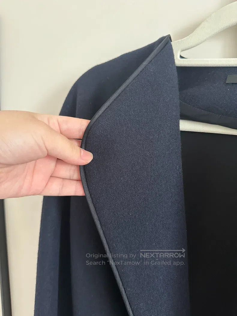 The Row The Row size 6 Wool short dark blue coat Size L / US 10 / IT 46 - 7 Thumbnail