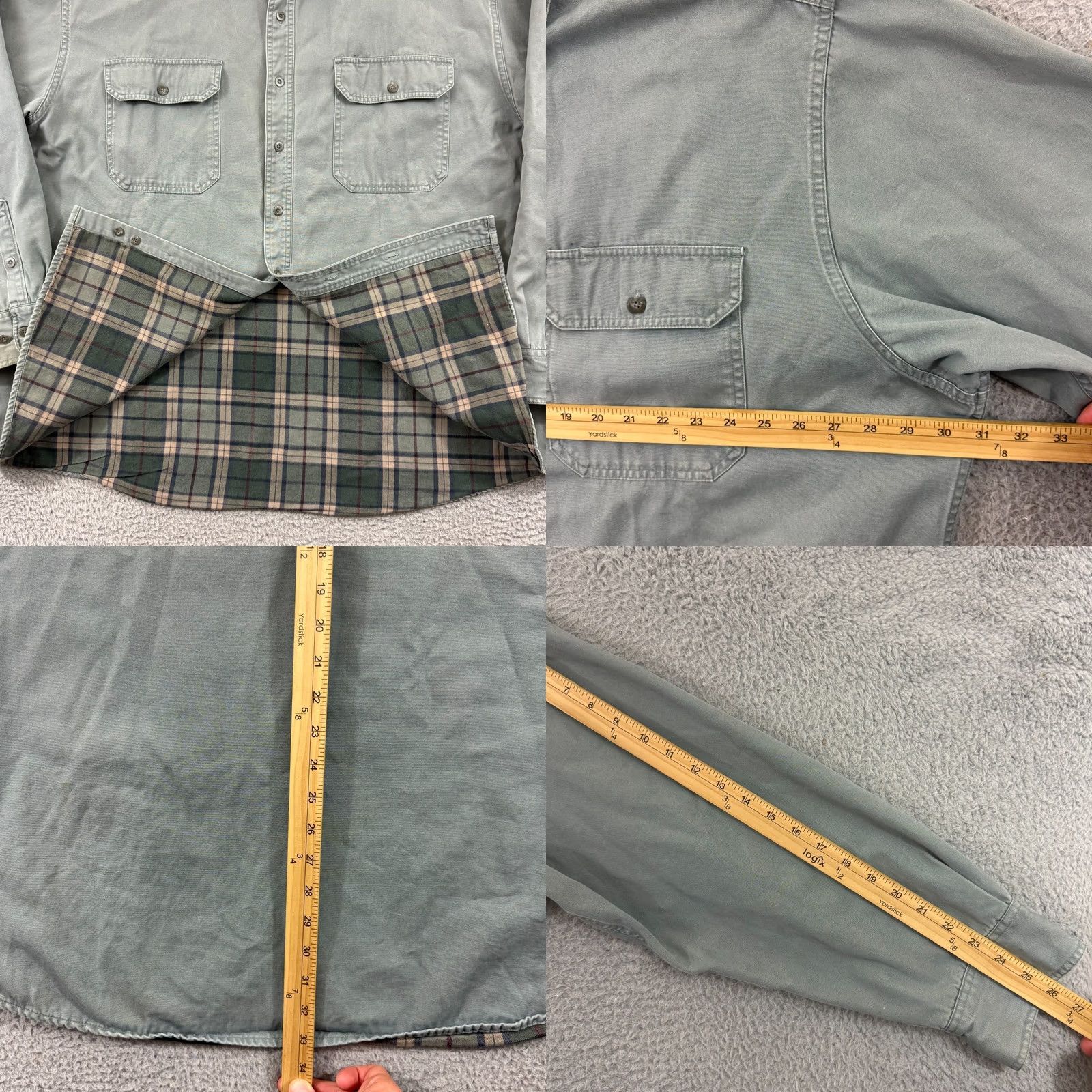 Vintage Cabela's Shacket Mens 3XLT Long Sleeve Flannel Lined Button Up Pocket Heavy USA Shirt Adult 3XL Tall Blue Solid Vintage No N/A Size US XXL / EU 58 / 5 - 8 Thumbnail