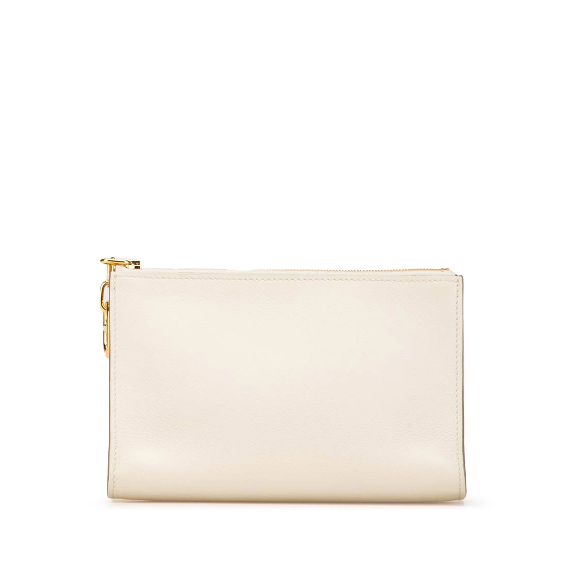 Hermès Evercolor Zip Chaine d'Ancre Pouch PM White