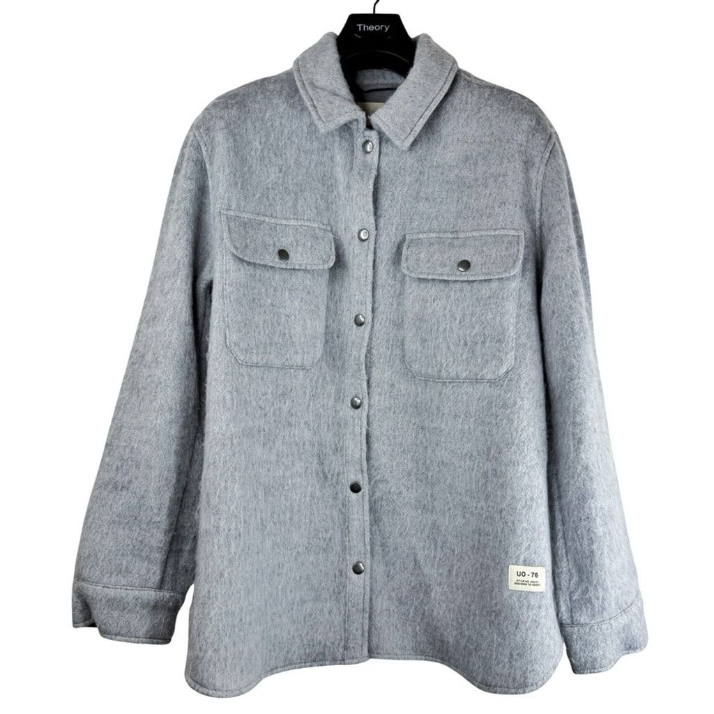 Urban Outfitters URBAN OUTFITTERS Women's Oversized Grey Fuzzy Shacket M Size M / US 6-8 / IT 42-44 - 2 Thumbnail