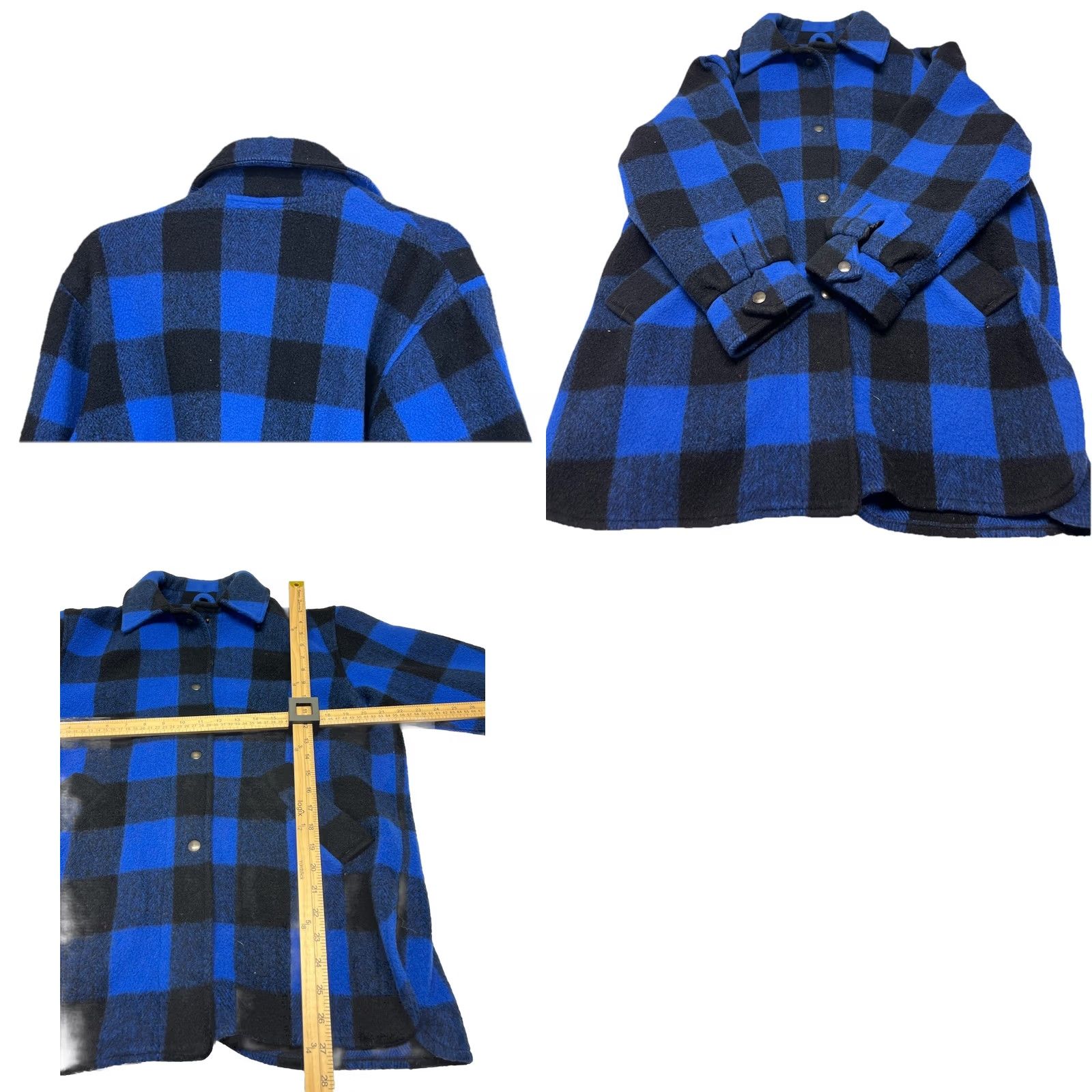 Eddie Bauer VINTAGE Eddie Bauer Wool Buffalo Plaid Barn Coat Women’s PS Blue/Black Check USA Jacket Shacket Fall/Winter Ladies Regular Size PS USA Women’s Size S / US 4 / IT 40 - 8 Thumbnail