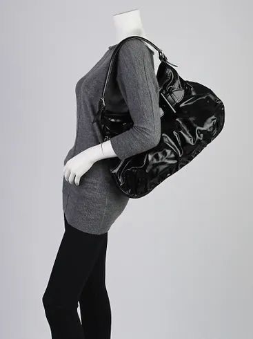 Gucci Authentic Gucci Black Dialux Coated Canvas Queen Large Hobo Size ONE SIZE - 15 Thumbnail