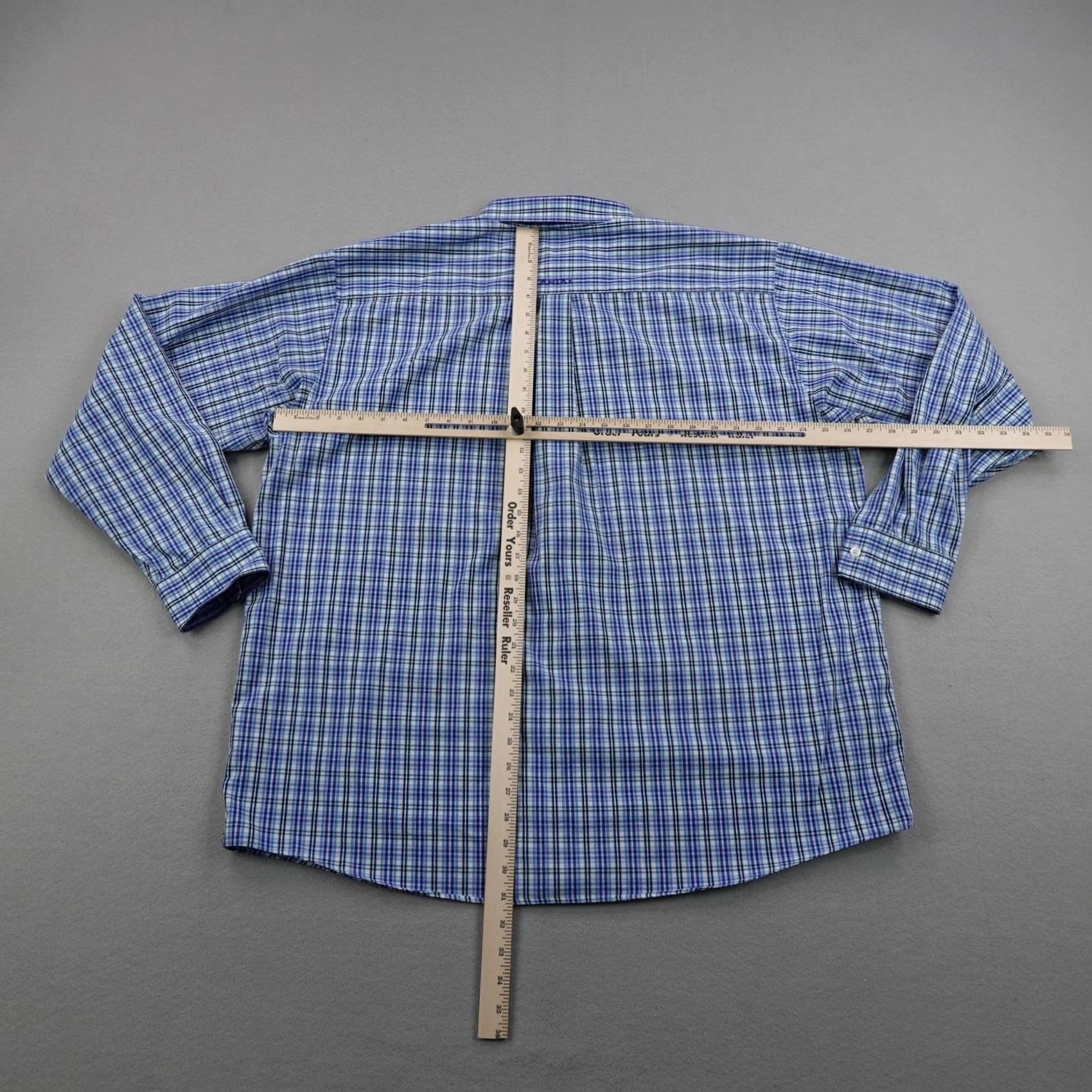 Ariat Ariat Shirt Mens XL Blue Plaid Button Up Western Work Long Sleeve Wrinkle Free Size US XL / EU 56 / 4 - 3 Thumbnail