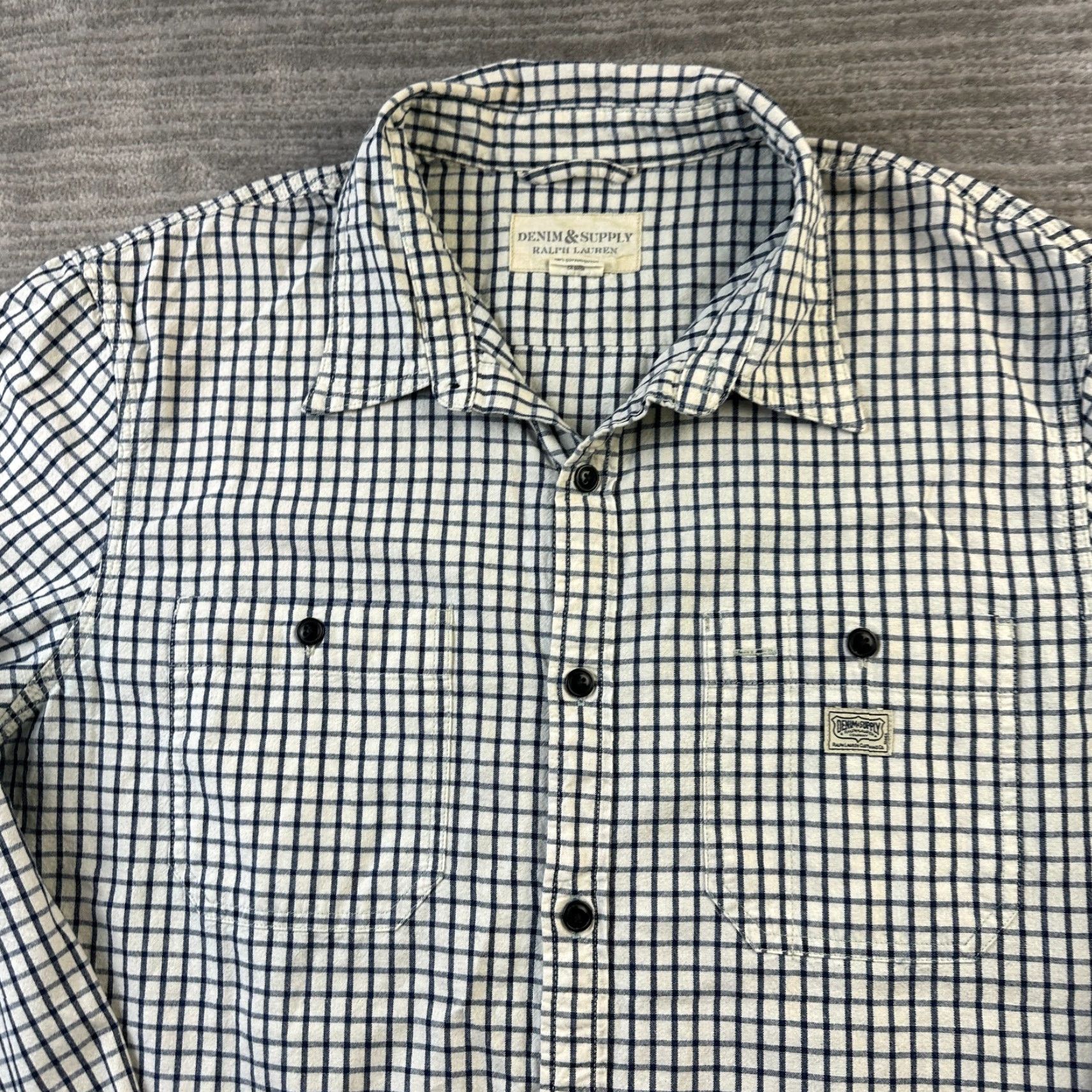 Vintage Denim & Supply Ralph Lauren Shirt Mens XL Blue Double Pocket Worker Frontier Size US XL / EU 56 / 4 - 3 Thumbnail