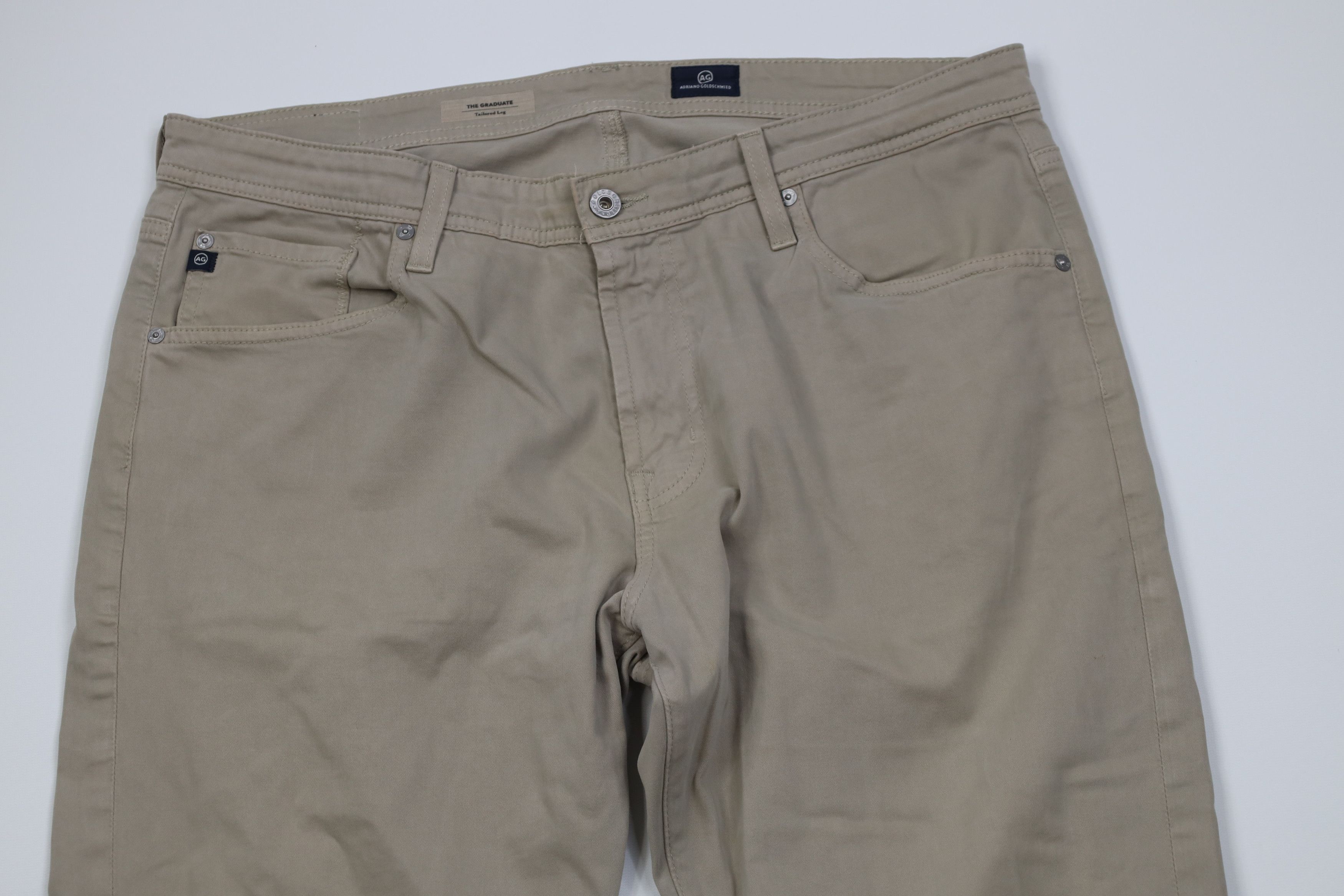 Vintage Adriano Goldschmied The Graduate Tapered Leg Pants Beige Size US 36 / EU 52 - 2 Thumbnail