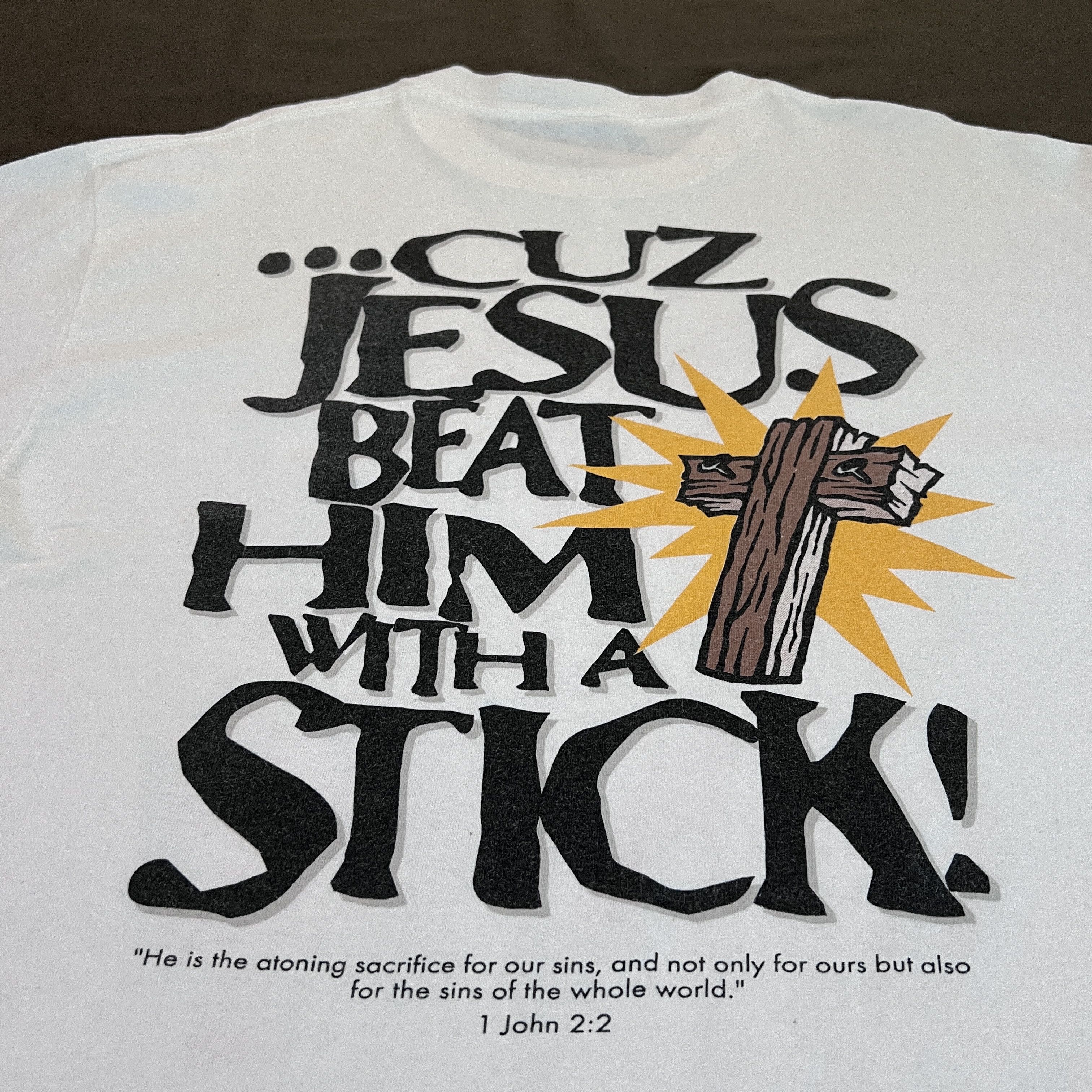 Vintage Vintage 90s Jesus Satan is ugly as sin Promo Tee Size US L / EU 52-54 / 3 - 7 Thumbnail