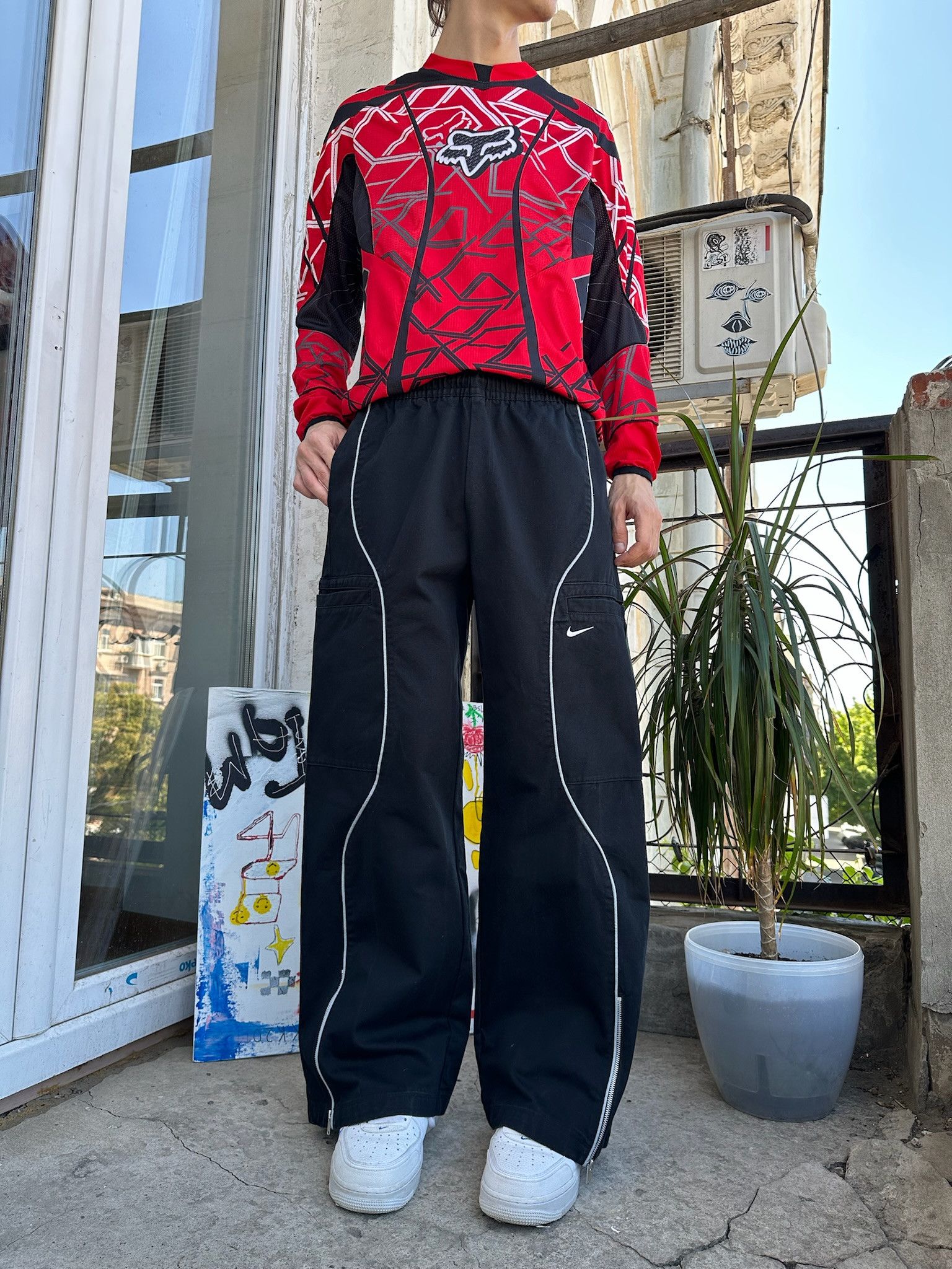 パンツ 00s nike buggy wide pants y2k teck black 00s nike buggy wide sweat pants y2k teck - メルカリ