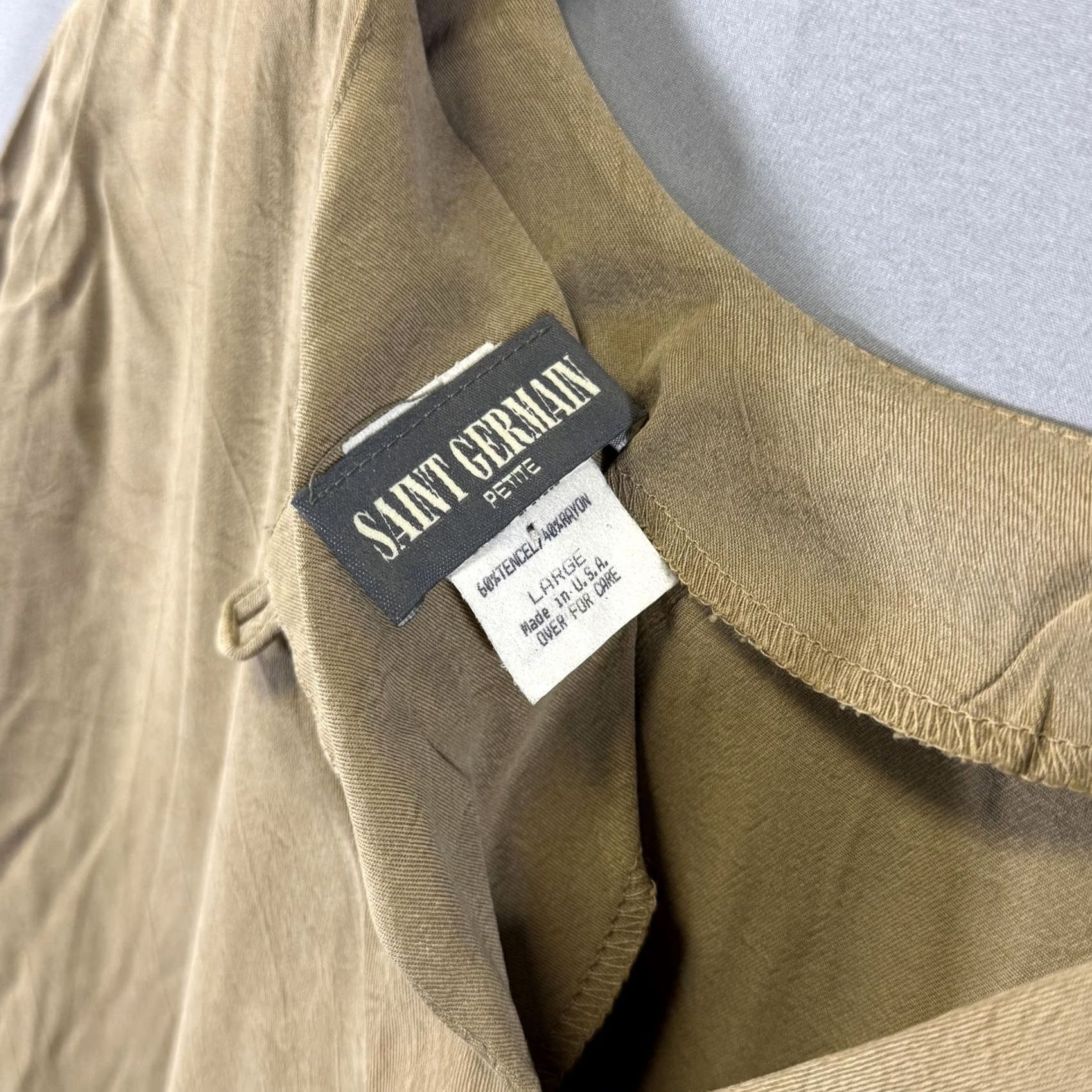 Vintage VINTAGE Saint Germain Petite 2 Piece Set Womens Large Brown Short Sleeve Shirt Pants USA Size L / US 10 / IT 46 - 4 Thumbnail