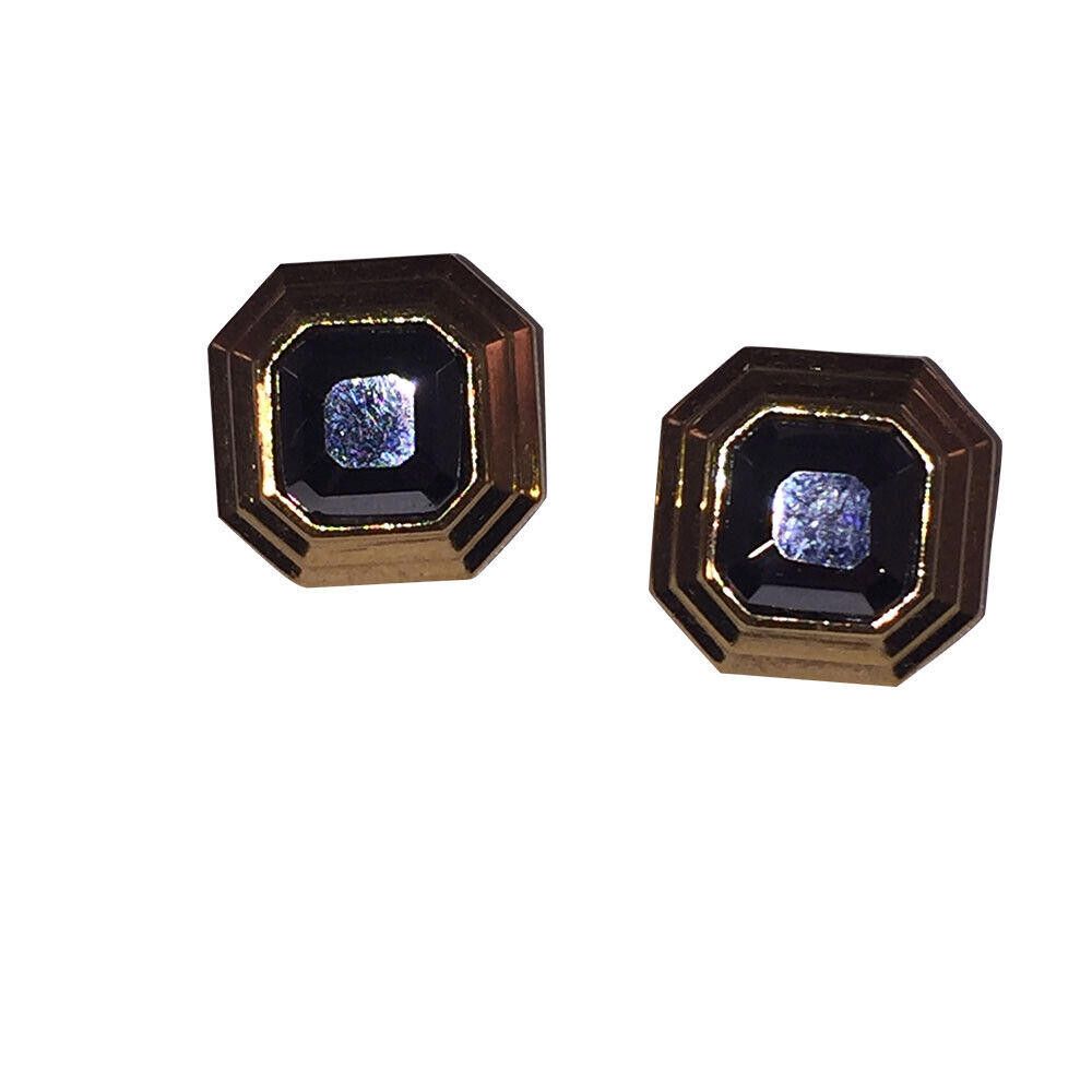 Lanvin Lanvin Hexagonal Earrings with Emerald Simulated Hematite Size ONE SIZE - 1 Thumbnail