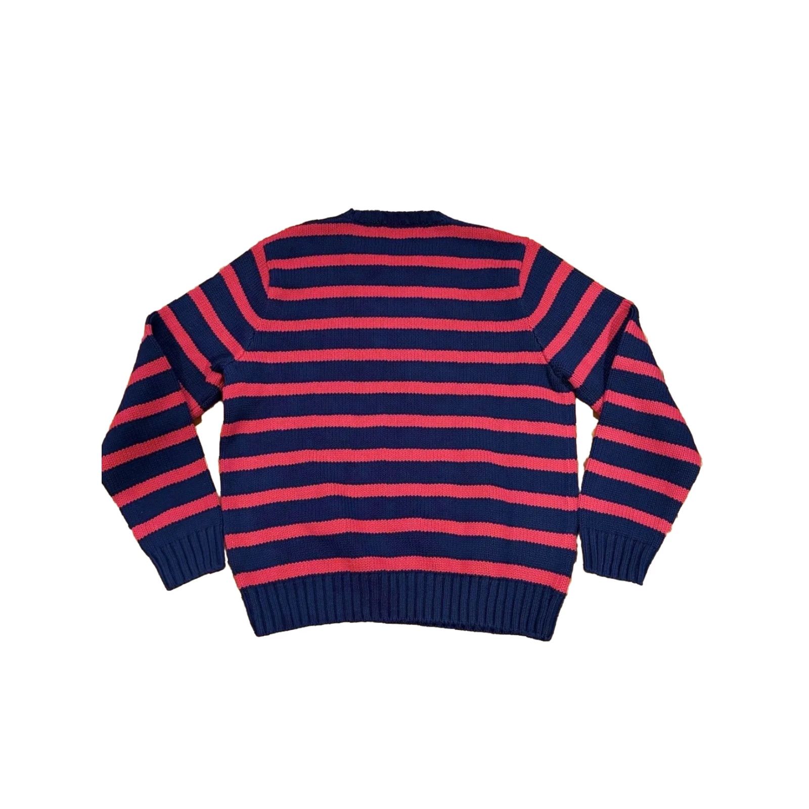 Polo Ralph Lauren VINTAGE Polo Ralph Lauren Golf Sweater Mens Blue Red Stripe Knit Lrg 100% Cotton Size US L / EU 52-54 / 3 - 5 Thumbnail
